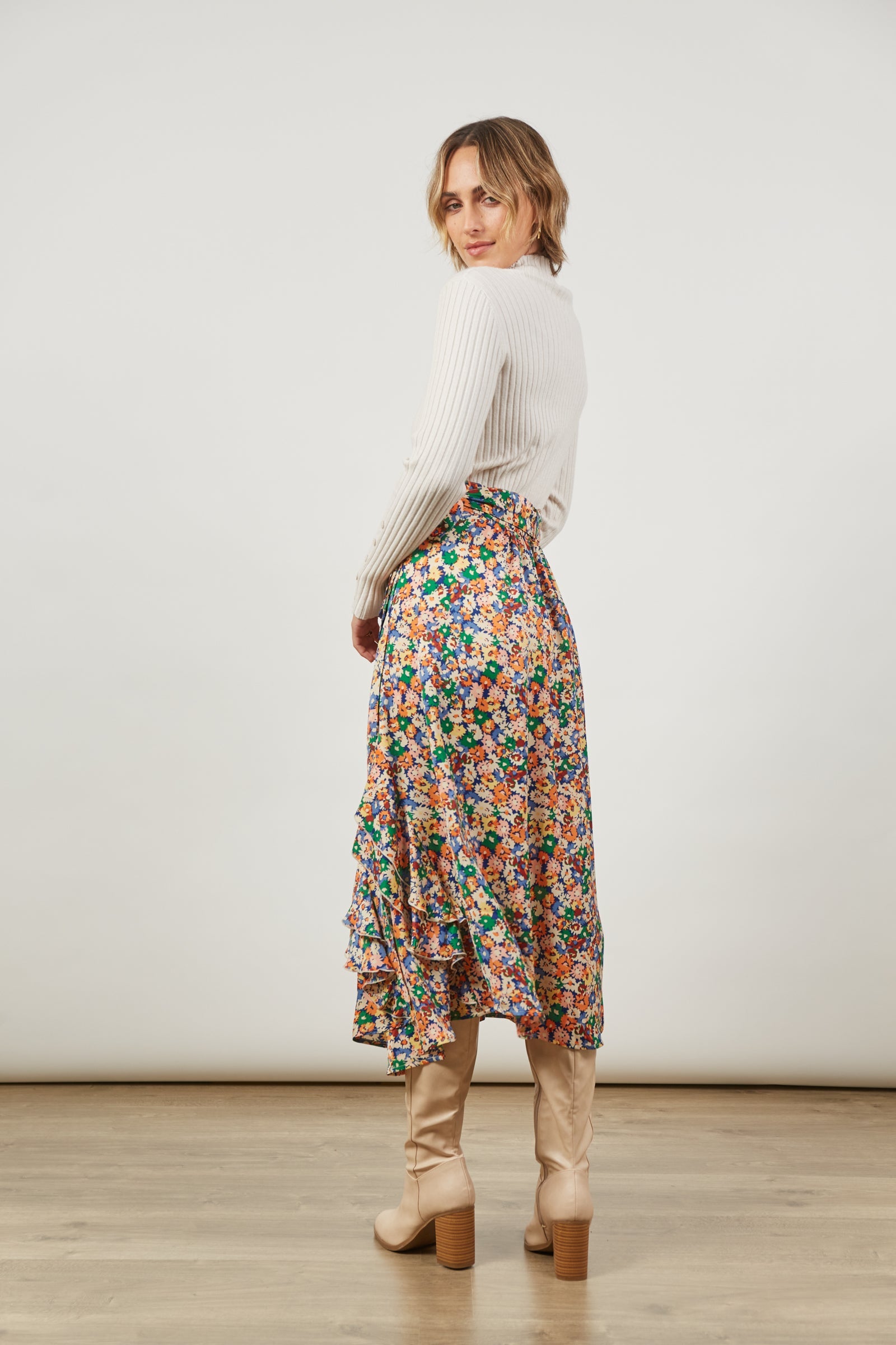 Romance Wrap Skirt - Meadow Bloom - Isle of Mine Clothing - Skirt Maxi