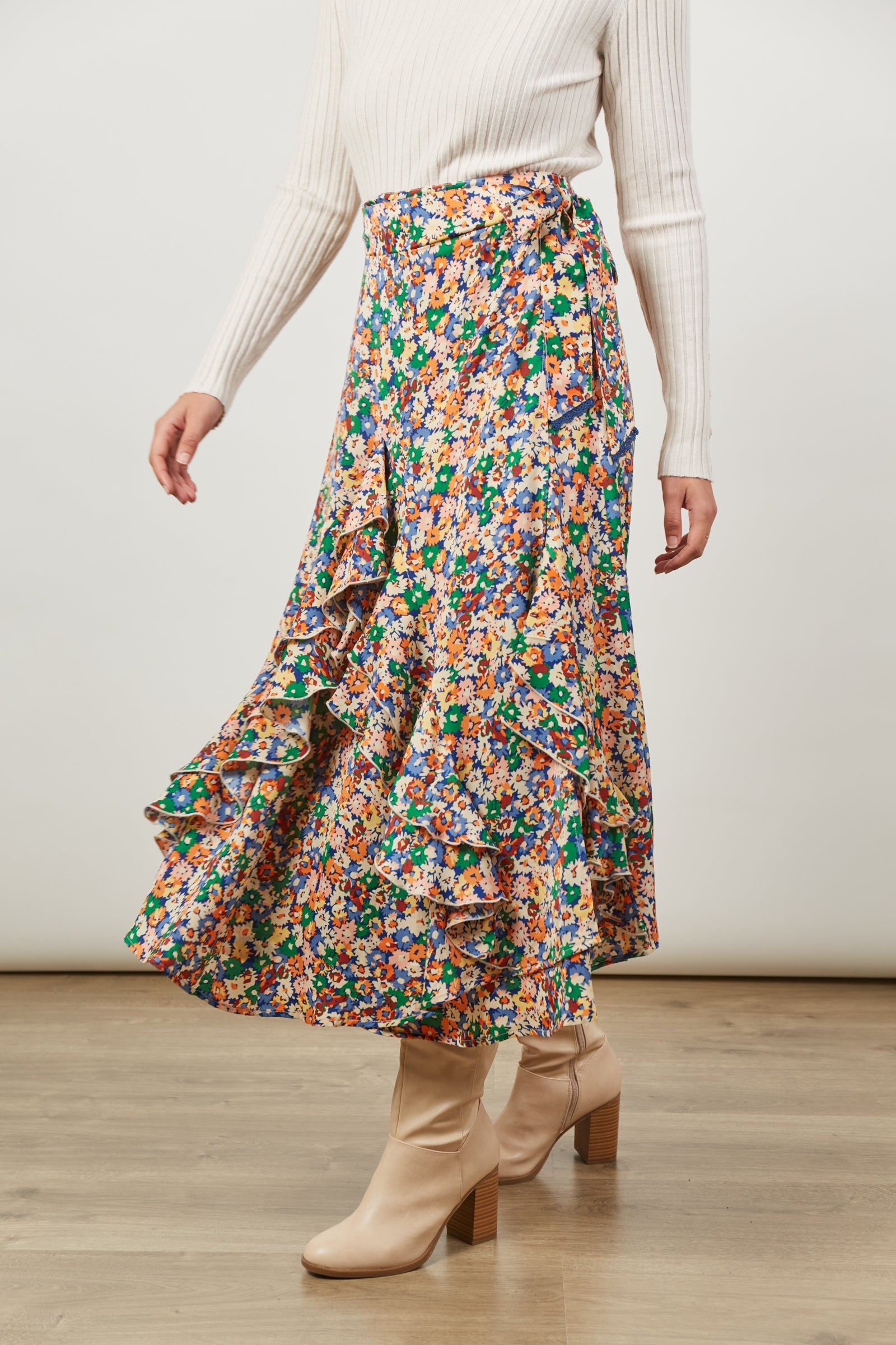 Romance Wrap Skirt - Meadow Bloom - Isle of Mine Clothing - Skirt Maxi