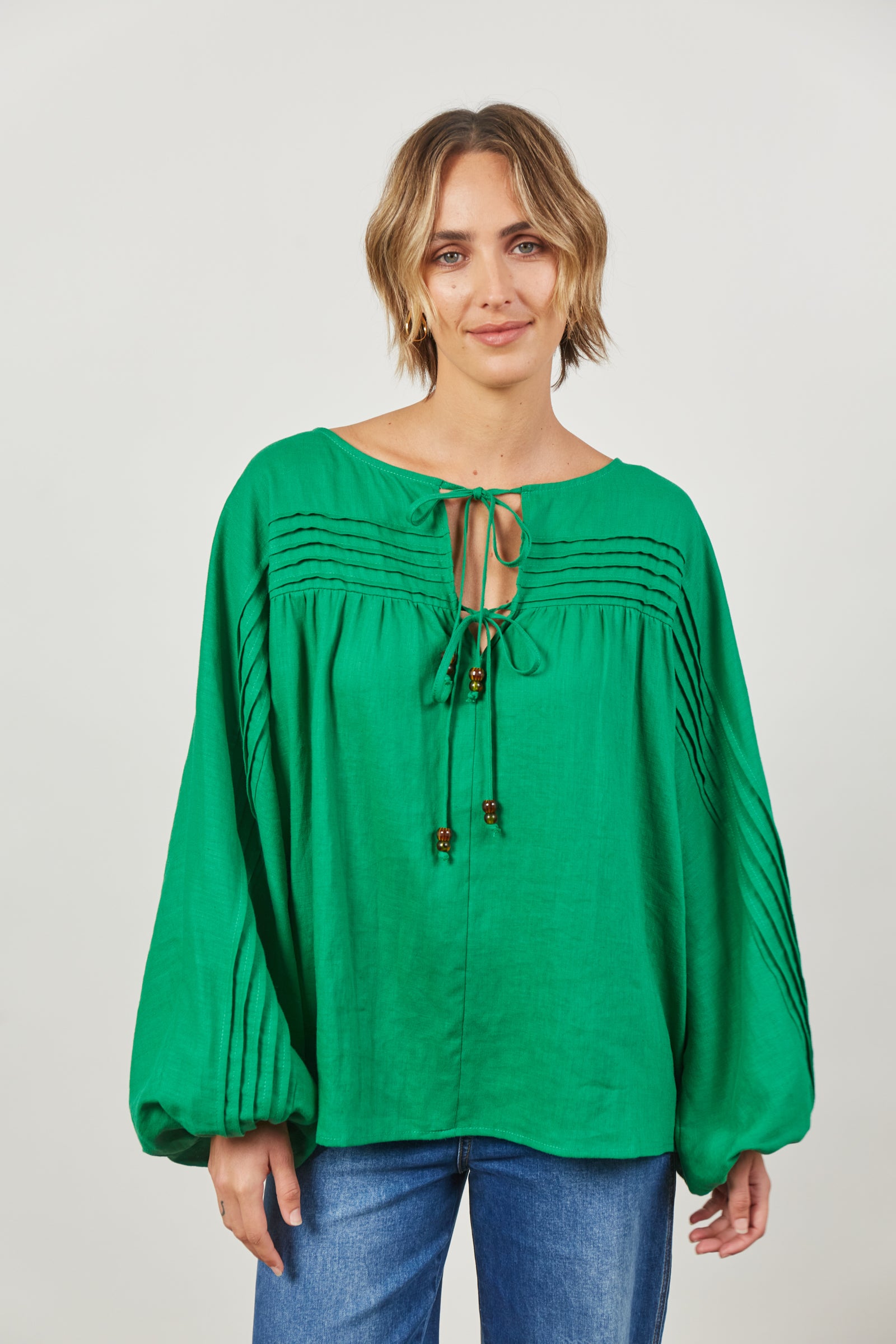 Panorama Tuck Blouse - Meadow