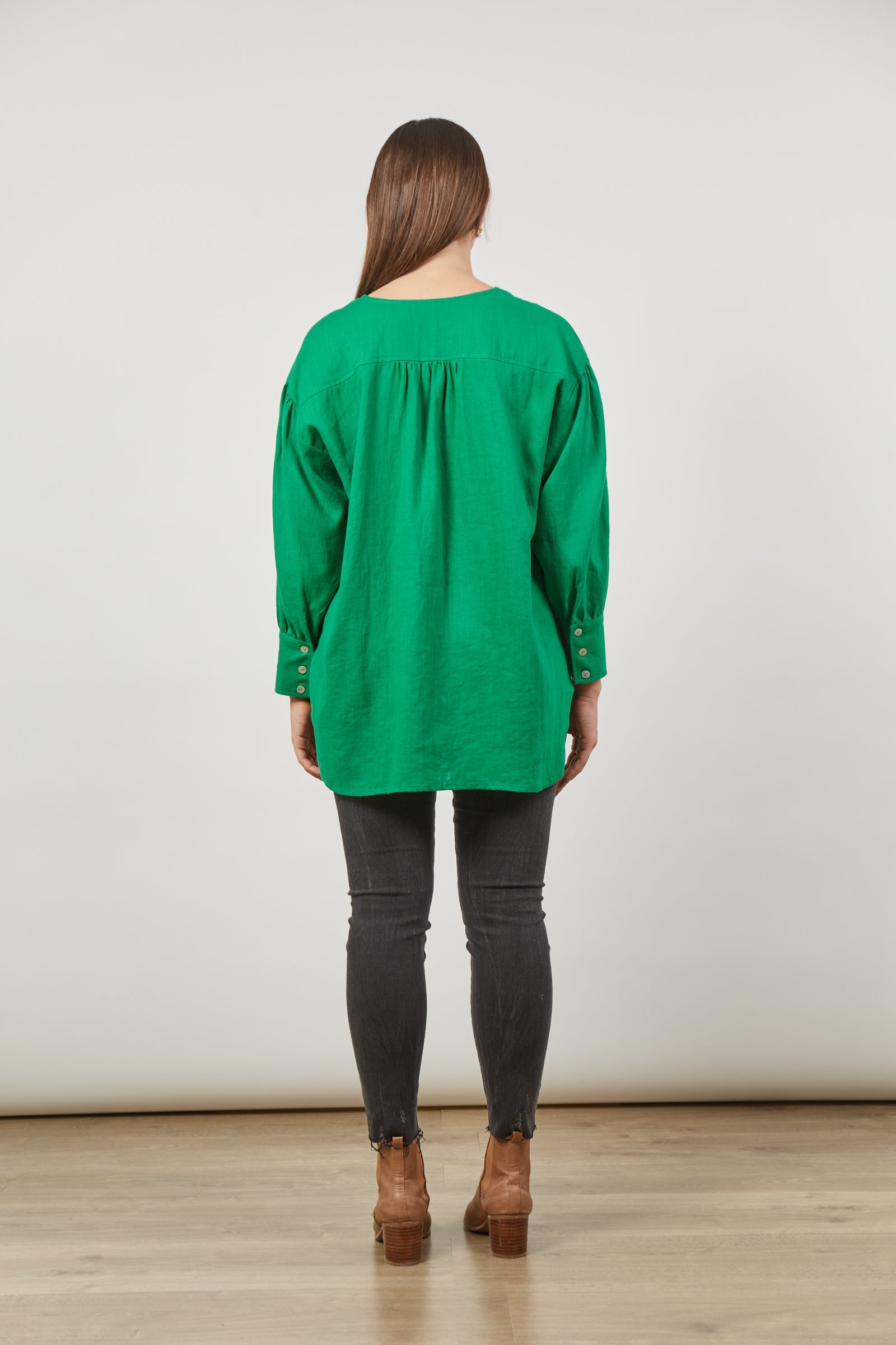 Panorama Blouse - Meadow - Isle of Mine Clothing - Top L/S Linen