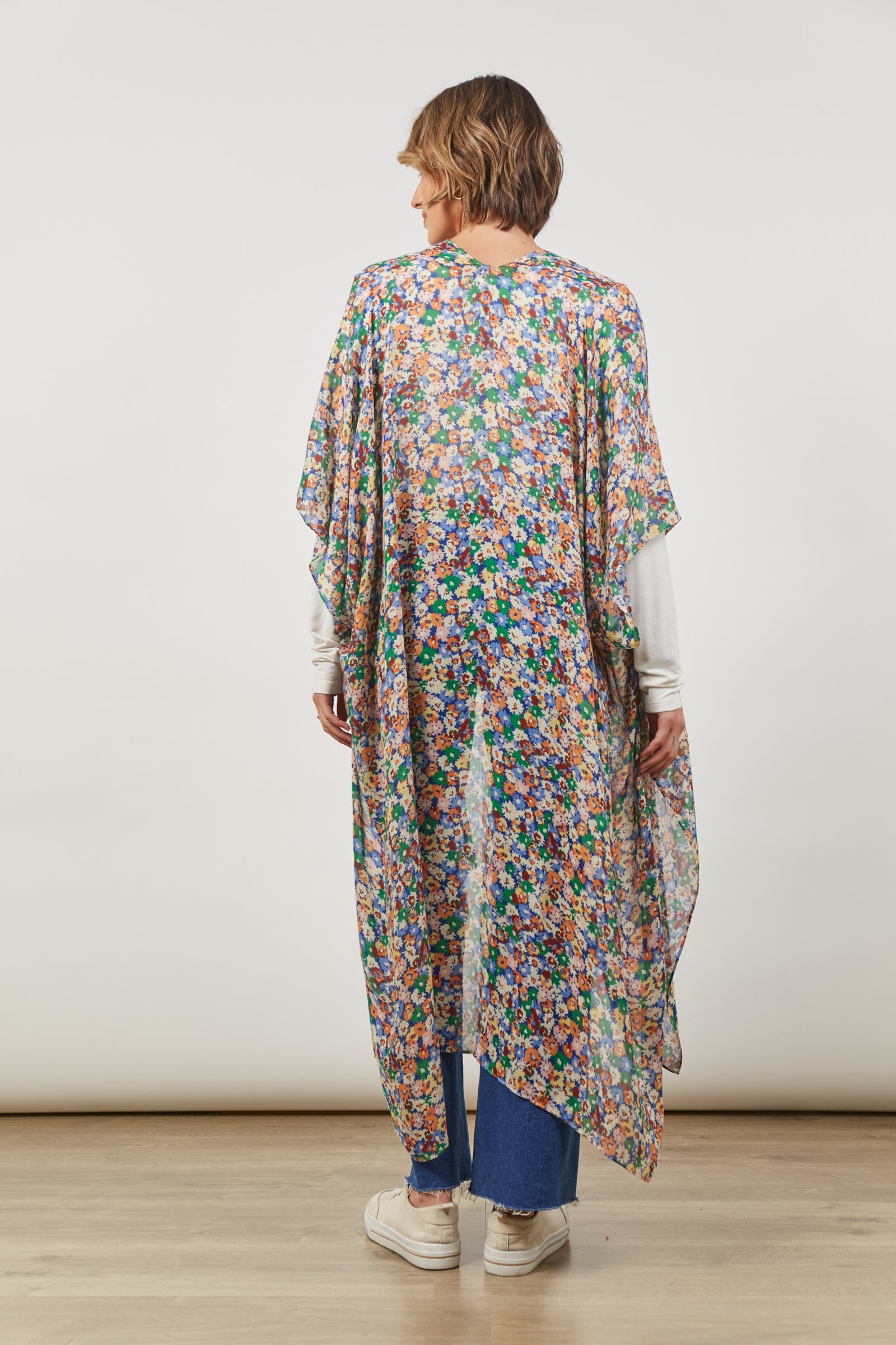 Euphoria Cape - Meadow Bloom - Isle of Mine Clothing - Kimono Cape Long One Size