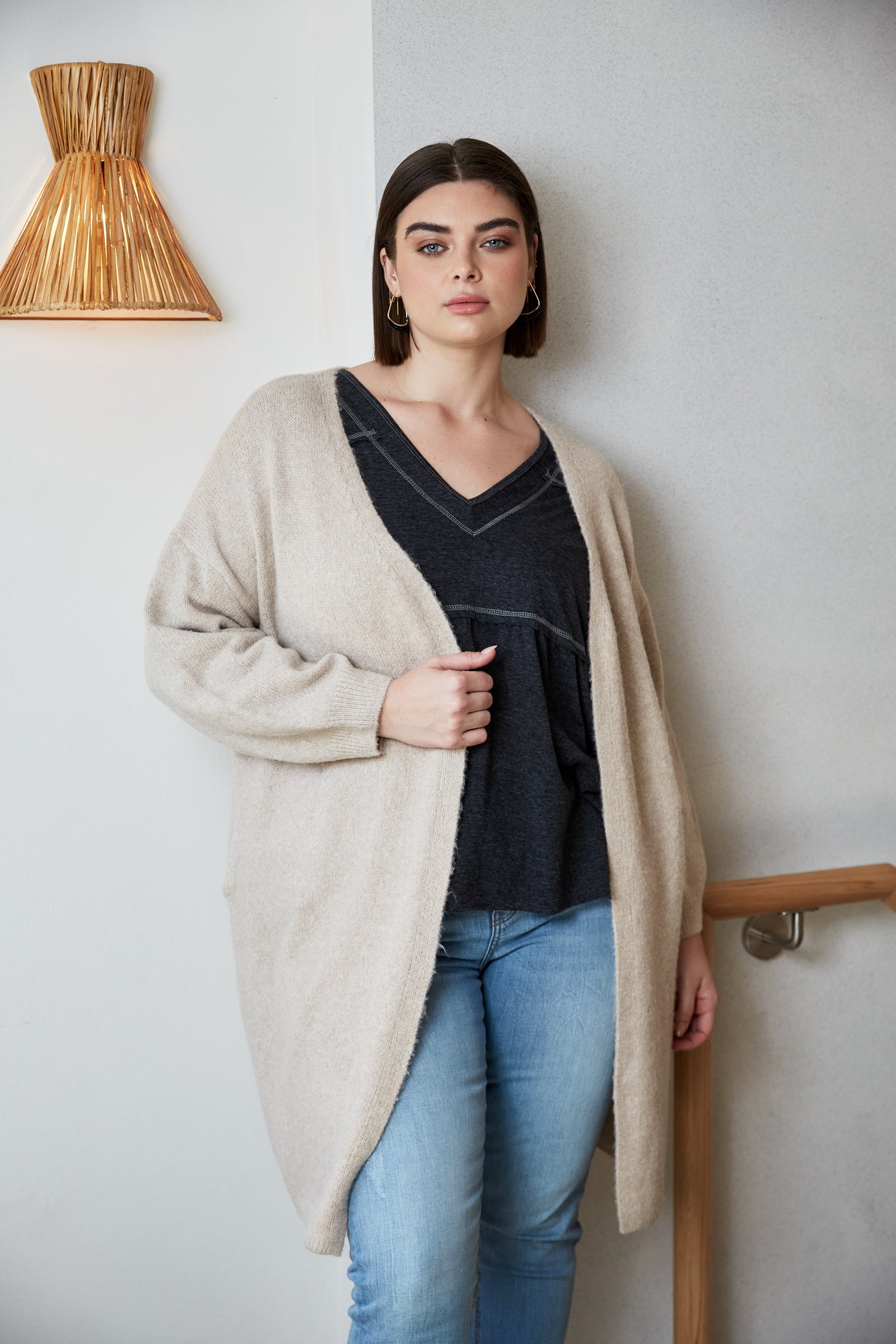 Avenue Cardigan - Buff - Isle of Mine Clothing - Knit Cardigan One Size