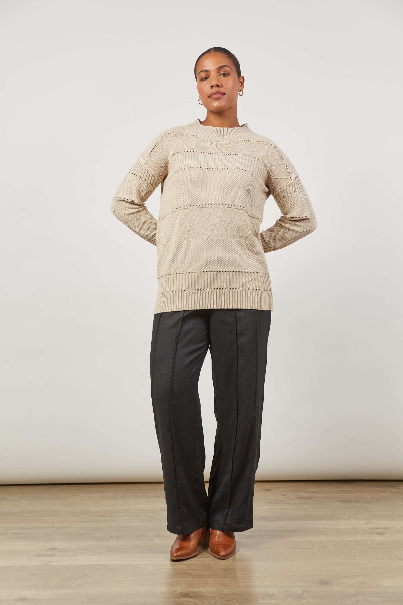 Metro Jumper - Buff - Isle of Mine Clothing - Knit Jumper