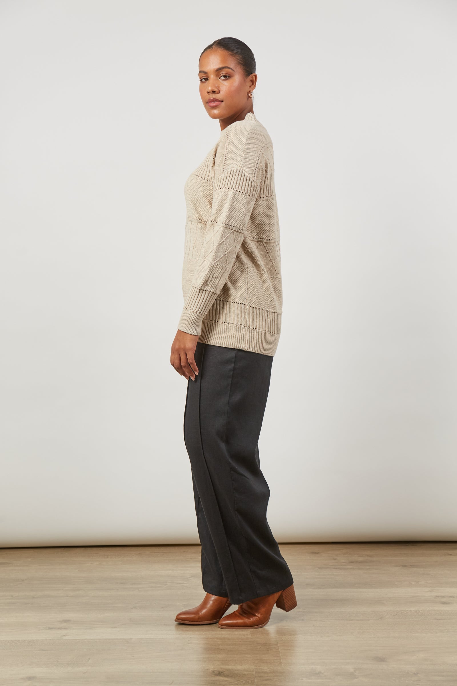 Metro Jumper - Buff - Isle of Mine Clothing - Knit Jumper