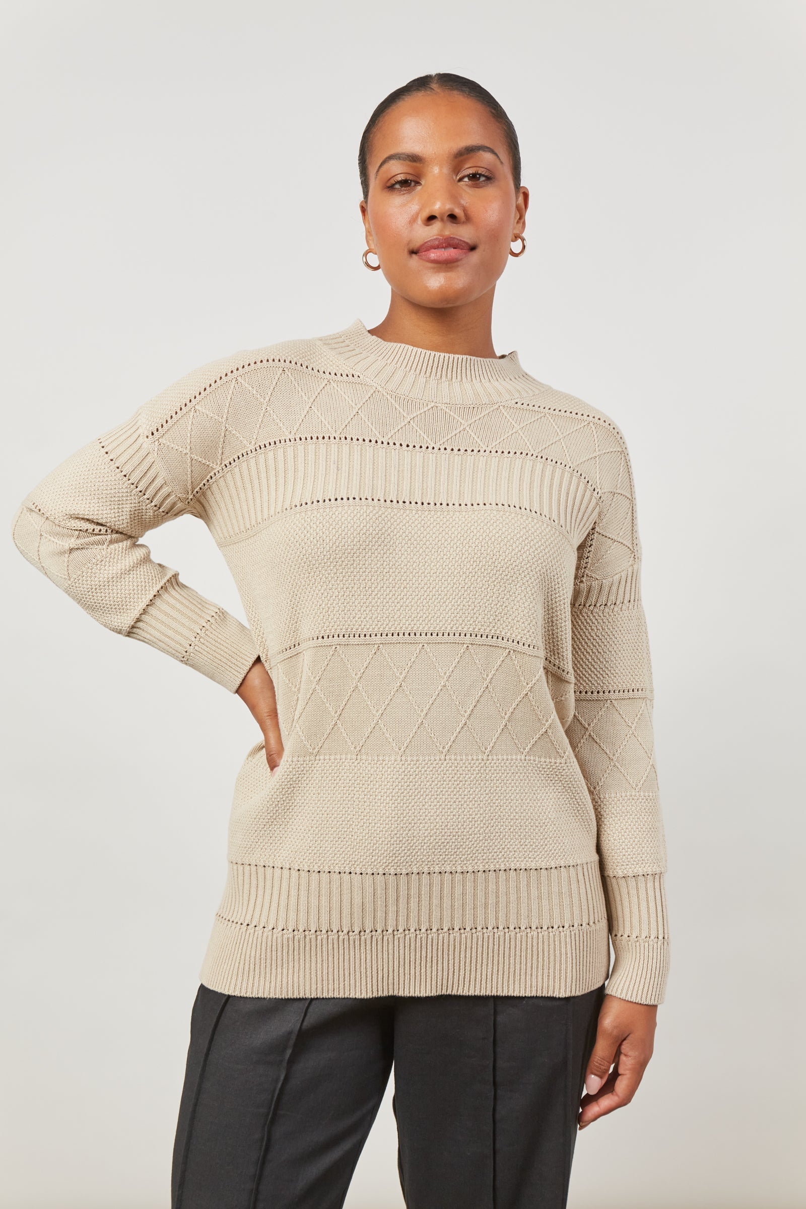 Metro Jumper - Buff - Isle of Mine Clothing - Knit Jumper