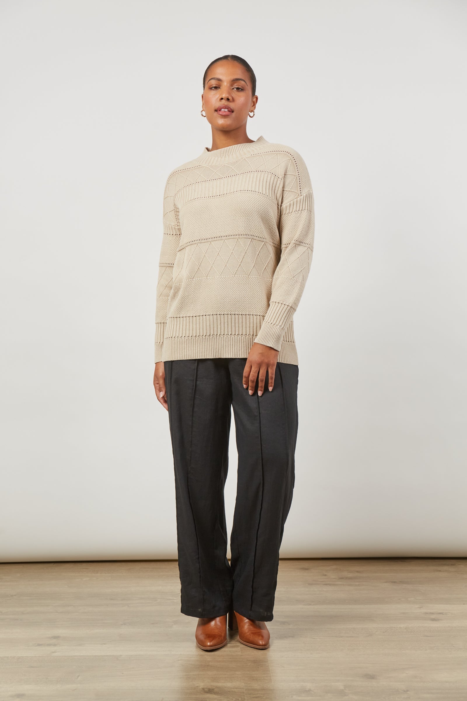 Metro Jumper - Buff - Isle of Mine Clothing - Knit Jumper