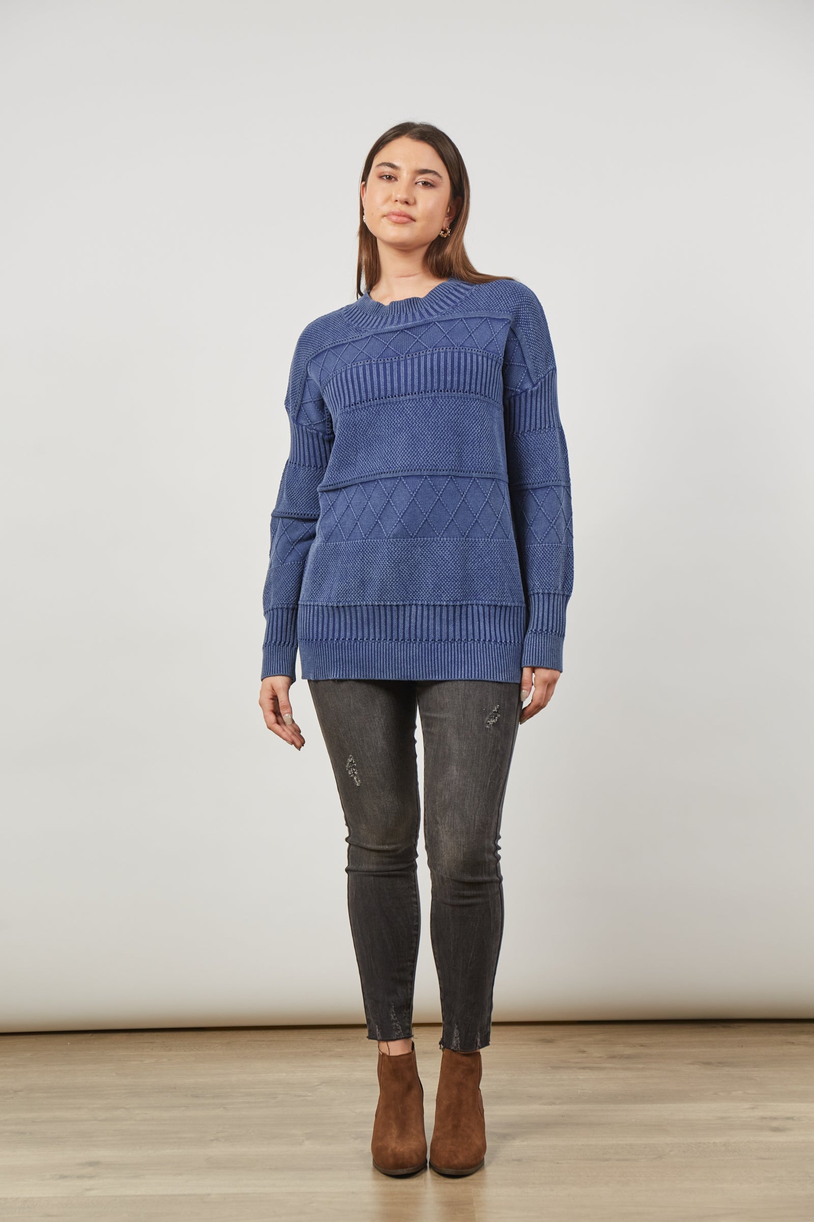 Metro Jumper - Azure - Isle of Mine Clothing - Knit Jumper