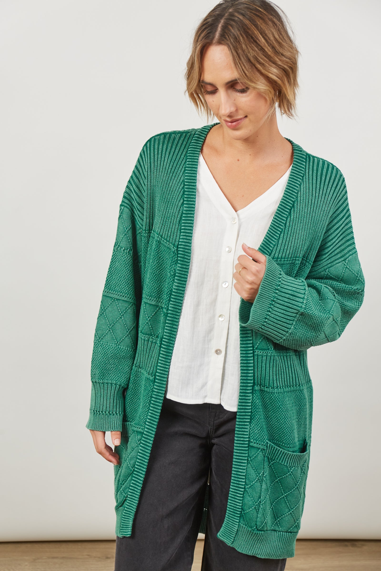 Metro Cardigan - Hunter - Isle of Mine Clothing - Knit Cardigan Long One Size