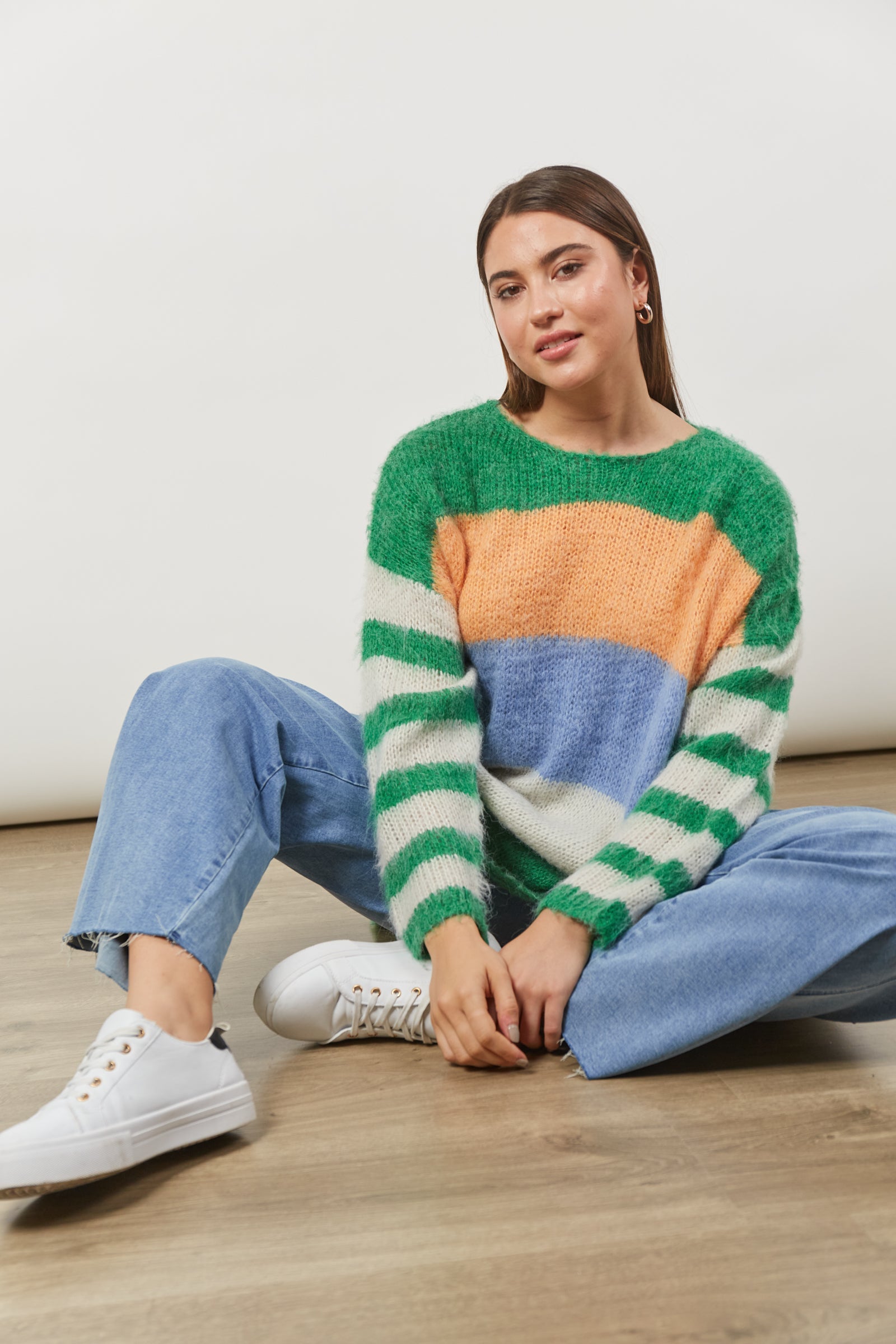 Serene Stripe Jumper - Meadow Stripe - Isle of Mine Clothing - Knit Jumper One Size