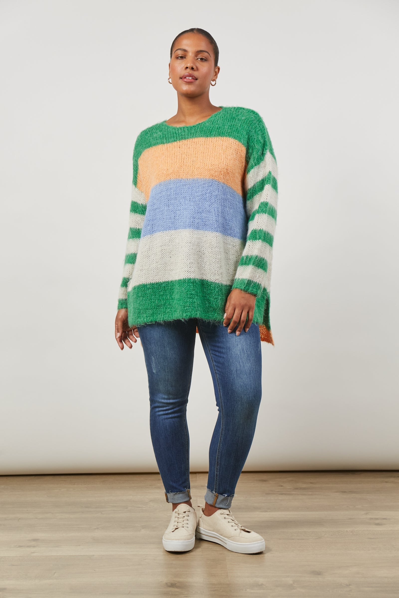 Serene Stripe Jumper - Meadow Stripe - Isle of Mine Clothing - Knit Jumper One Size