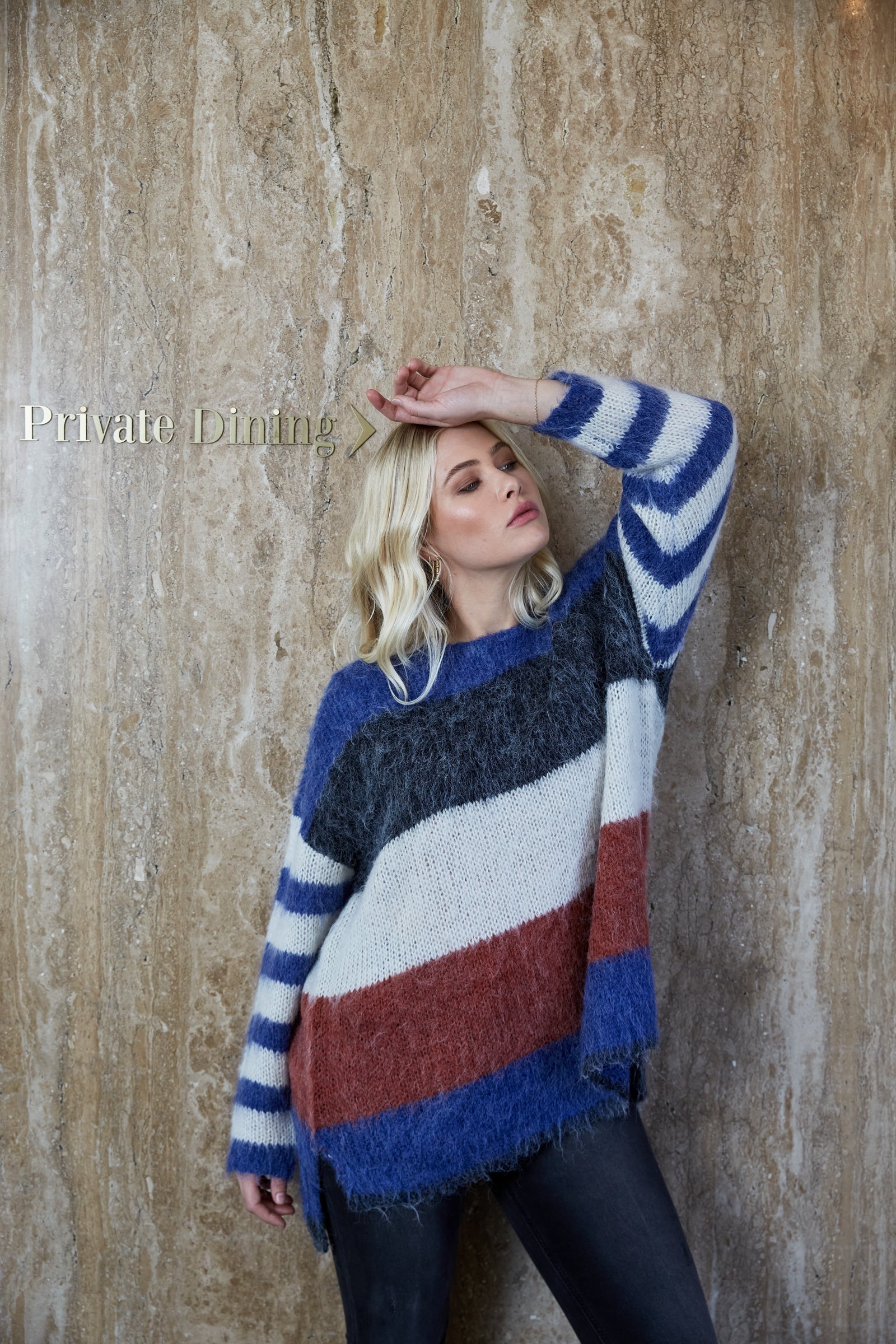 Serene Stripe Jumper - Azure Stripe - Isle of Mine Clothing - Knit Jumper One Size