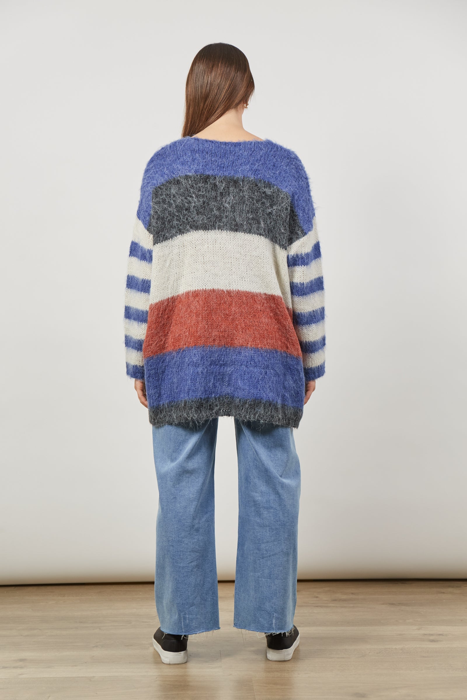 Serene Stripe Jumper - Azure Stripe - Isle of Mine Clothing - Knit Jumper One Size