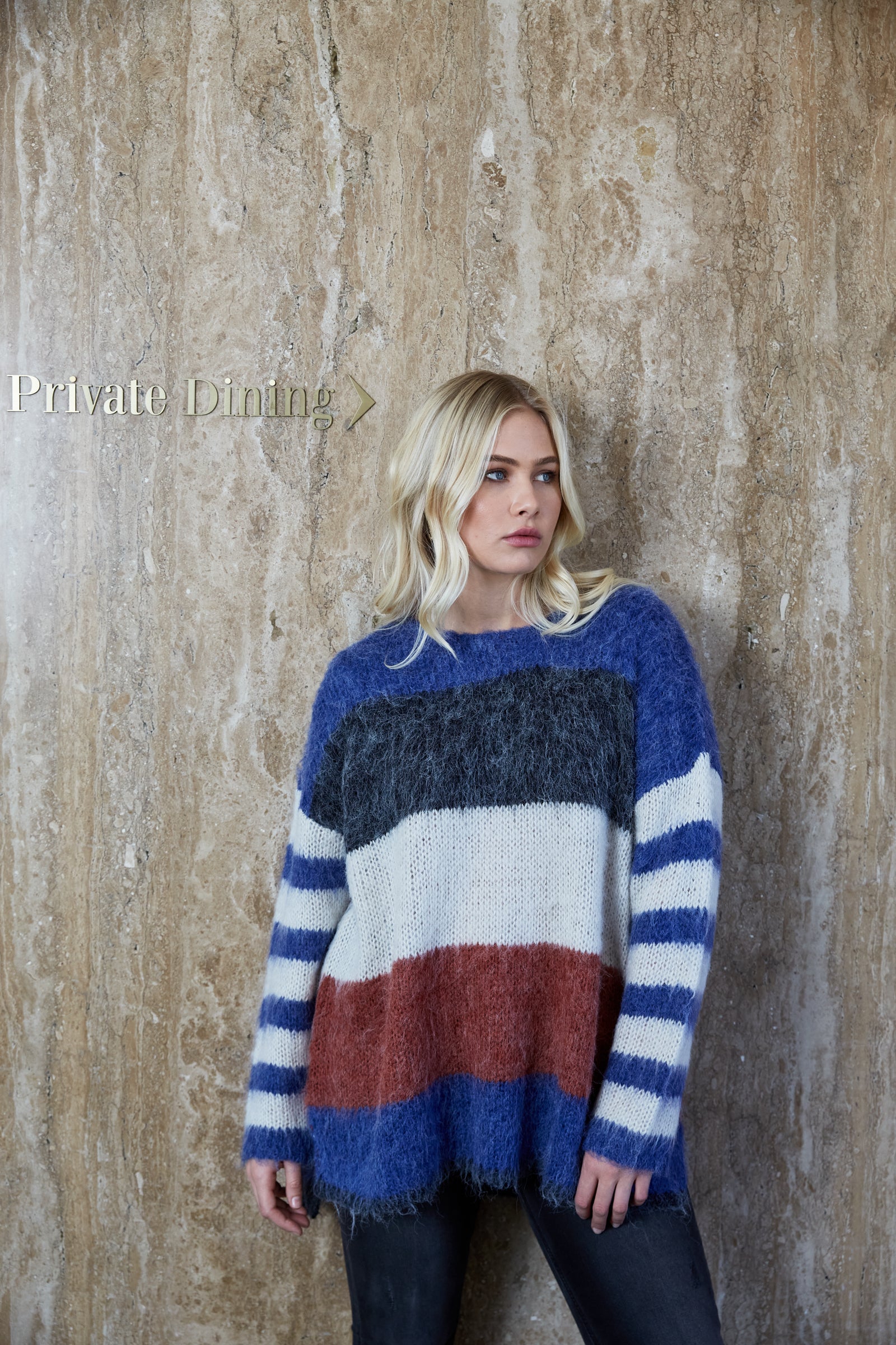 Serene Stripe Jumper - Azure Stripe - Isle of Mine Clothing - Knit Jumper One Size