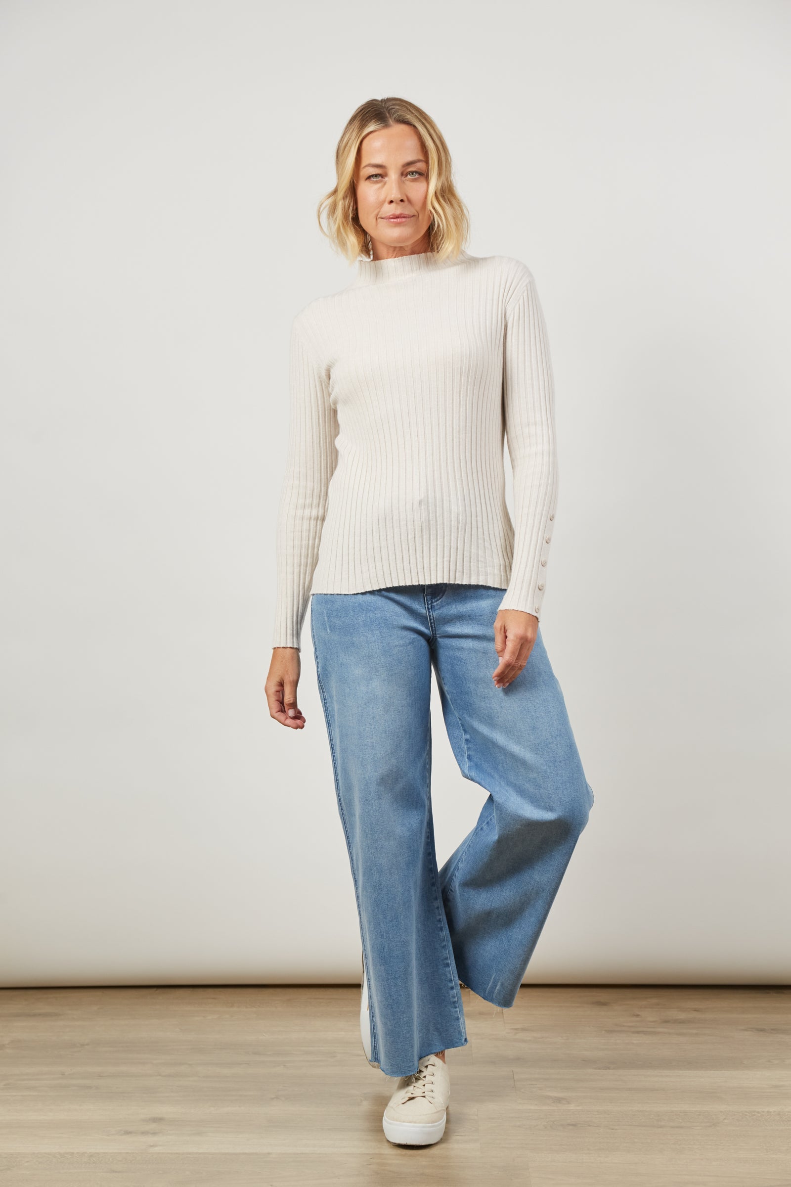 Skyline Knit Top - Creme - Isle of Mine Clothing - Knit Top L/S