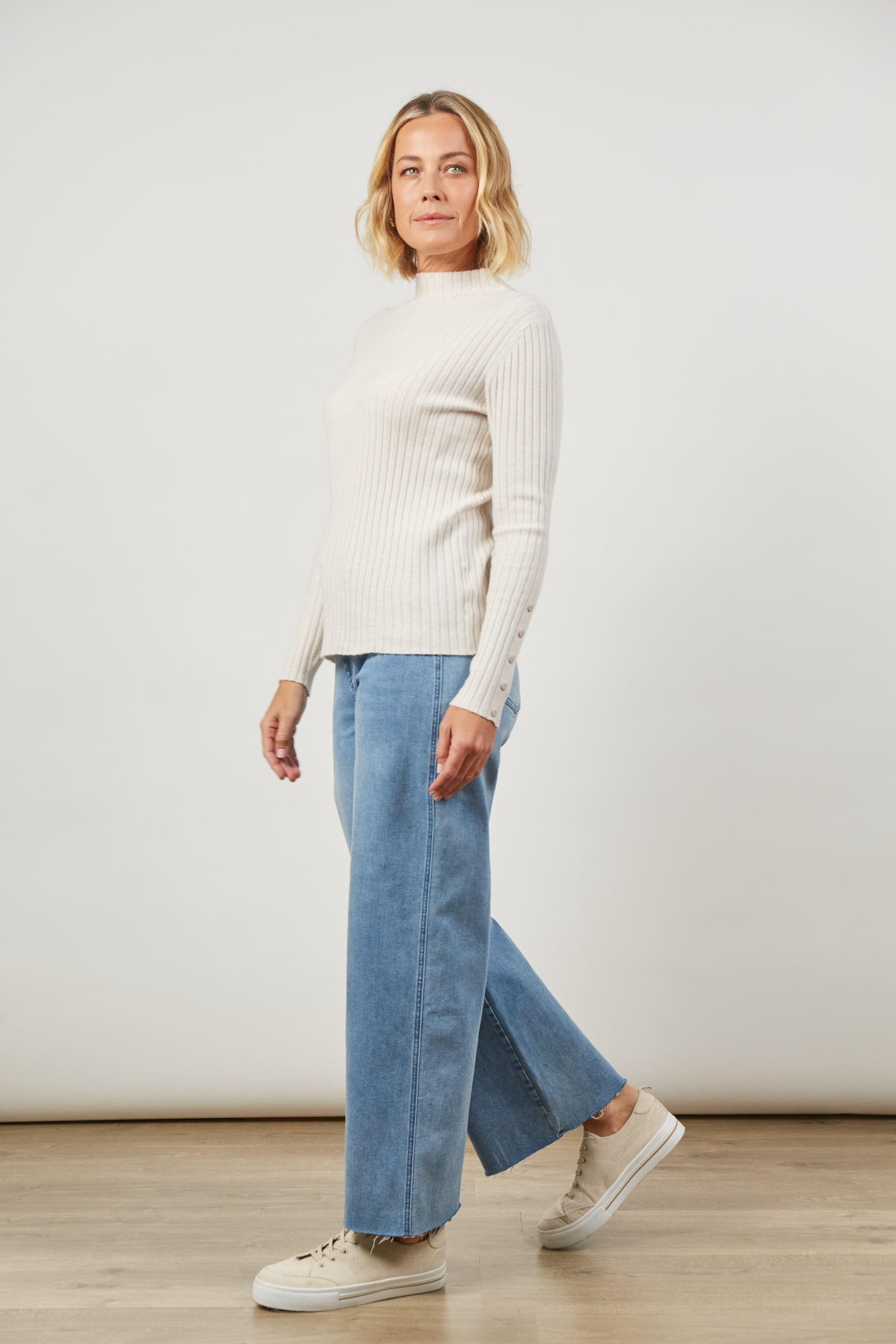 Skyline Knit Top - Creme - Isle of Mine Clothing - Knit Top L/S