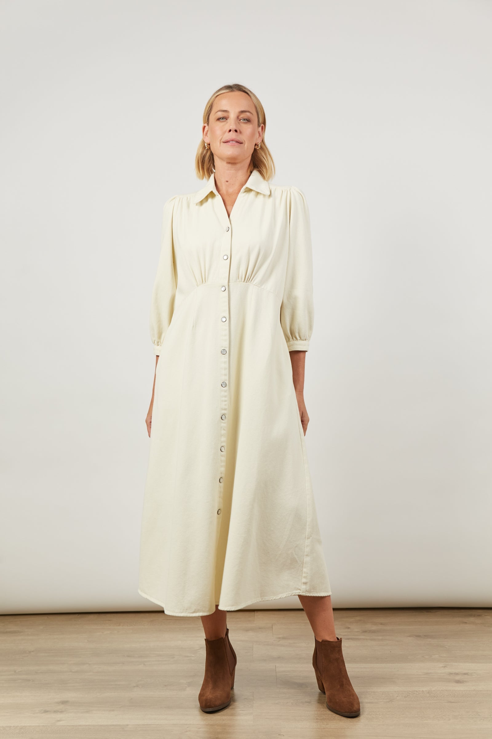 Urban Maxi - Creme - Isle of Mine Clothing - Shirt Dress Maxi