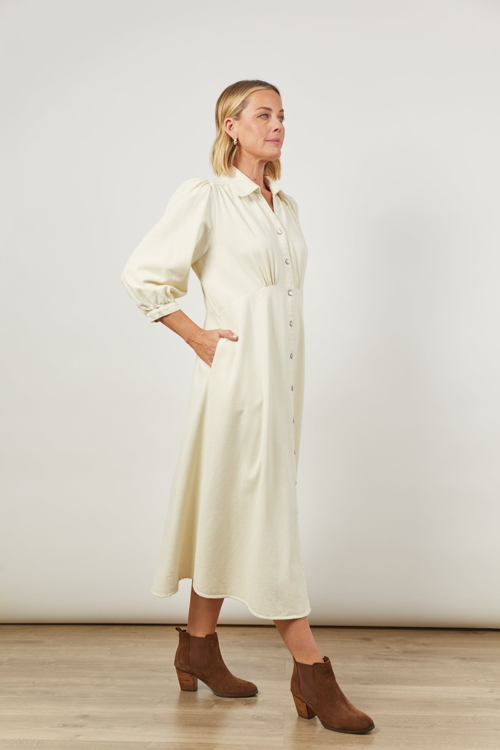 Urban Maxi - Creme - Isle of Mine Clothing - Shirt Dress Maxi