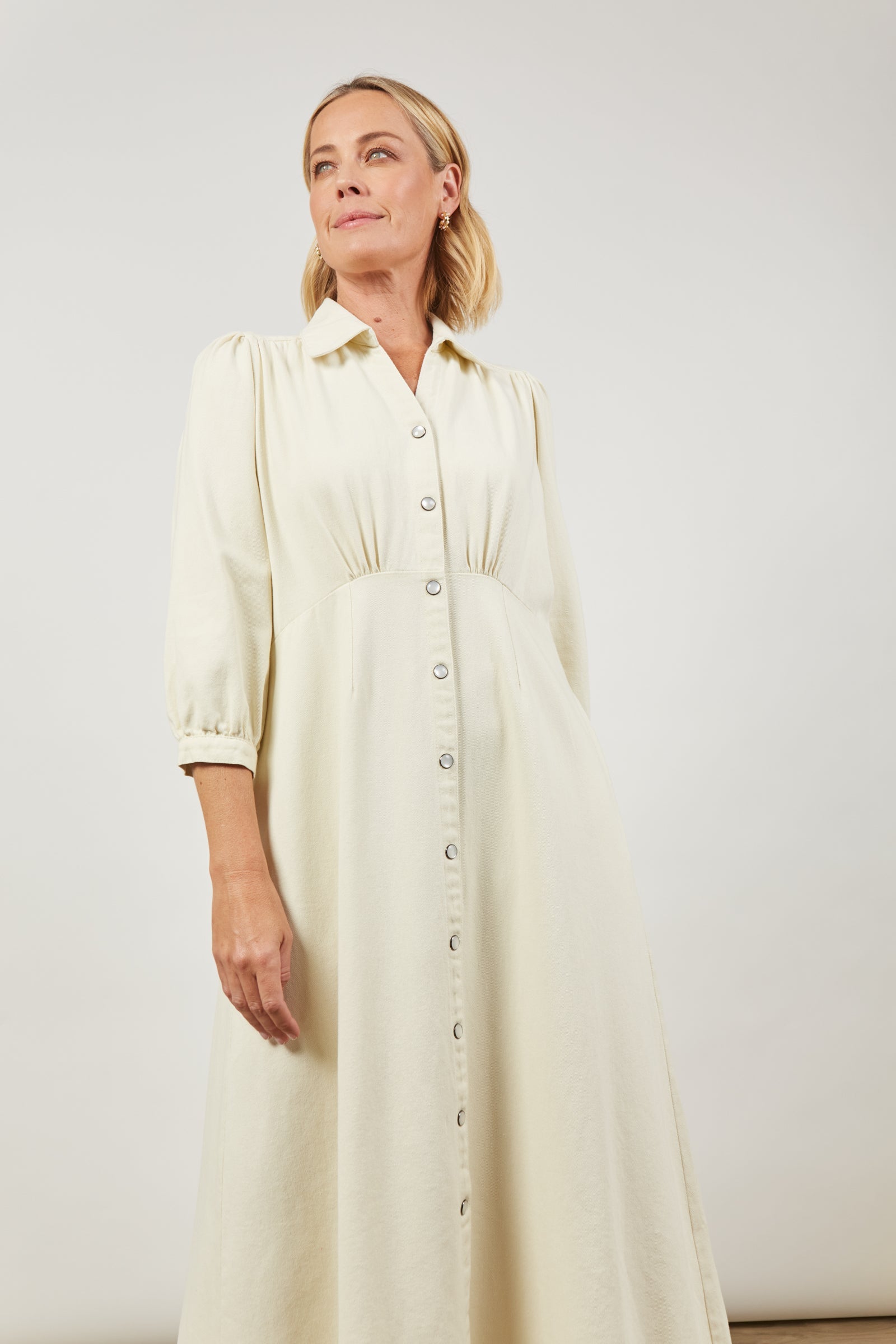 Urban Maxi - Creme - Isle of Mine Clothing - Shirt Dress Maxi