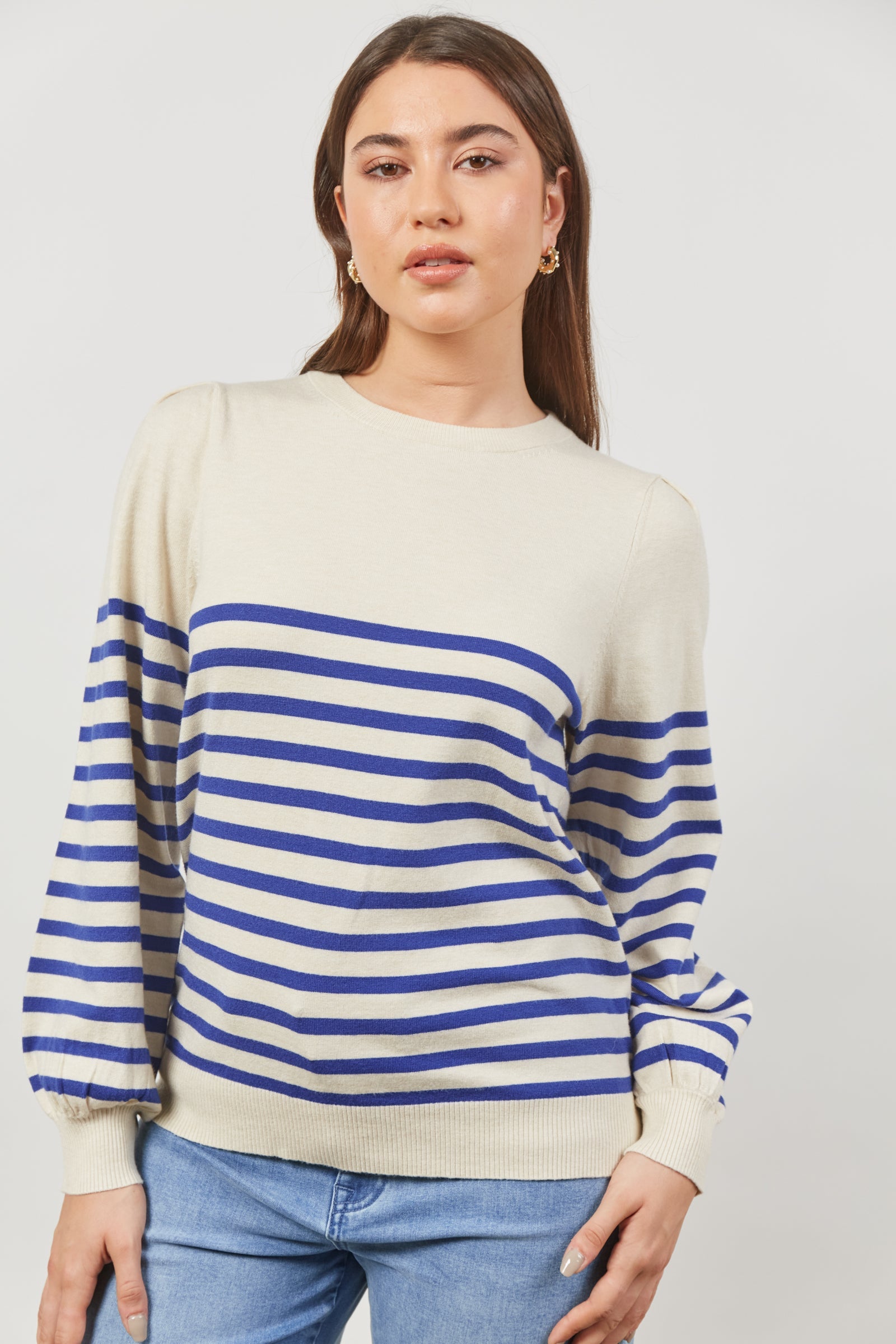 Cosmo Stripe Jumper - Creme - Isle of Mine Clothing - Knit Jumper