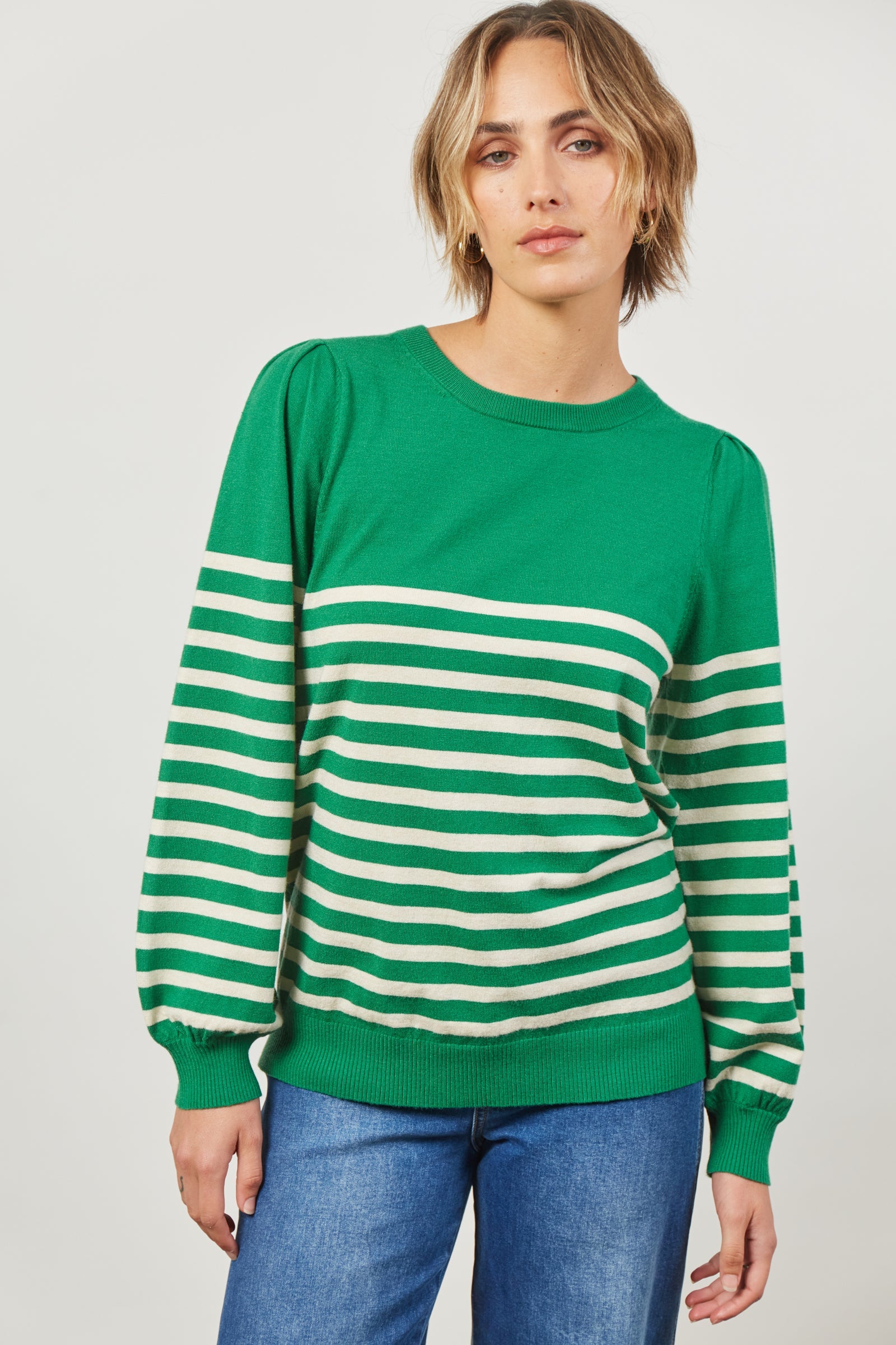 Cosmo Stripe Jumper - Meadow - Isle of Mine Clothing - Knit Jumper