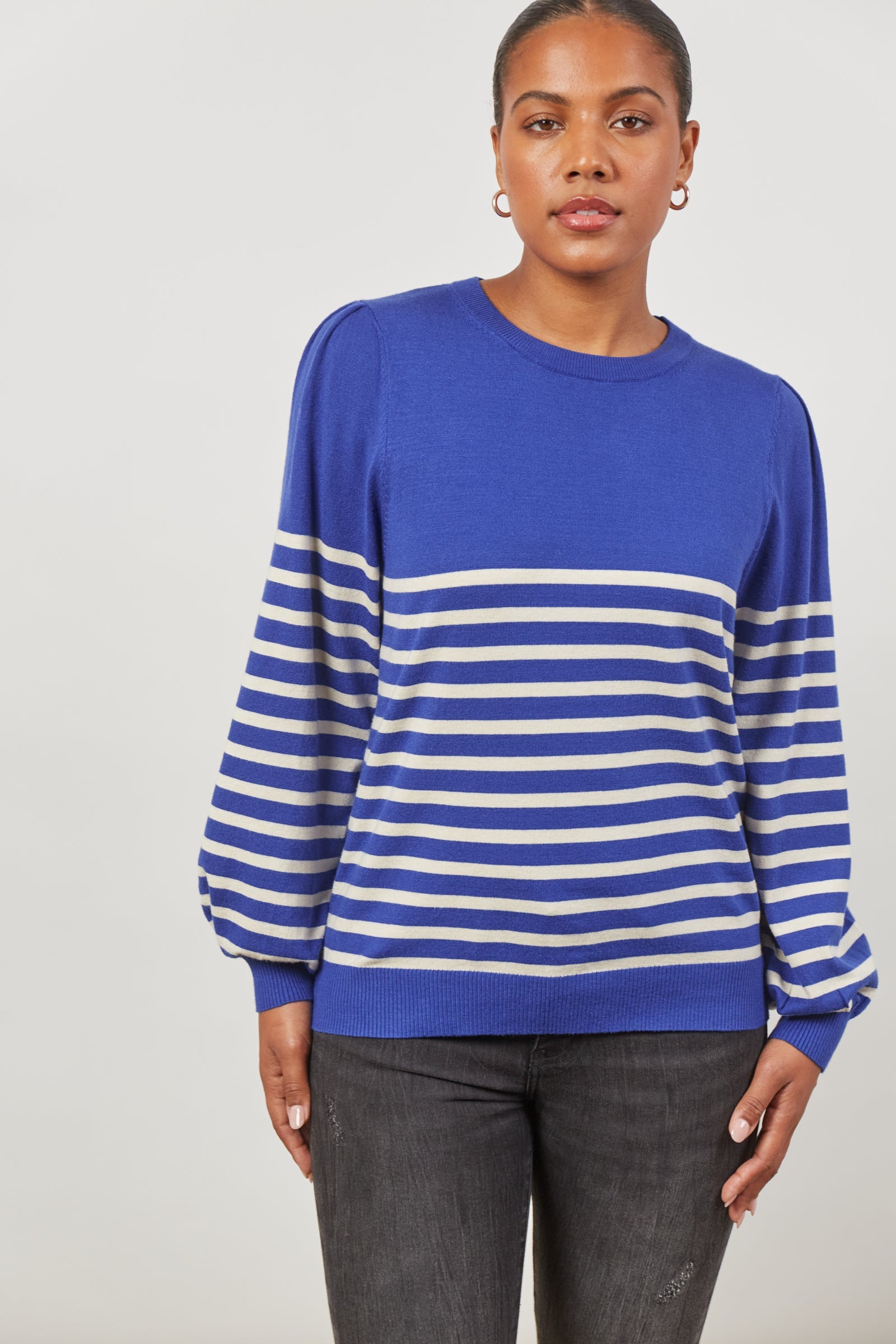 Cosmo Stripe Jumper - Cobalt - Isle of Mine Clothing - Knit Jumper