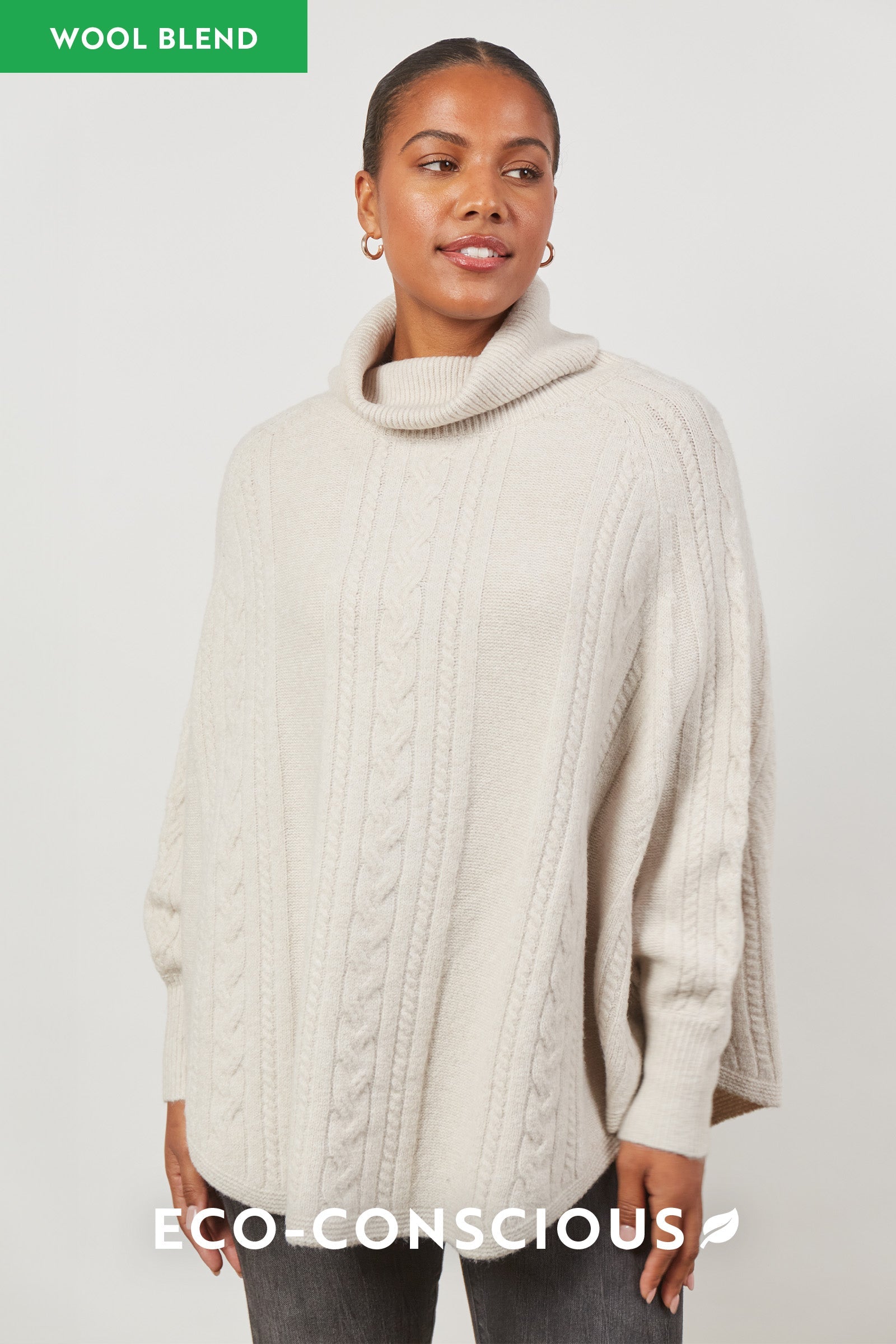 Renew Poncho - Creme - Isle of Mine Clothing - Knit Poncho One Size