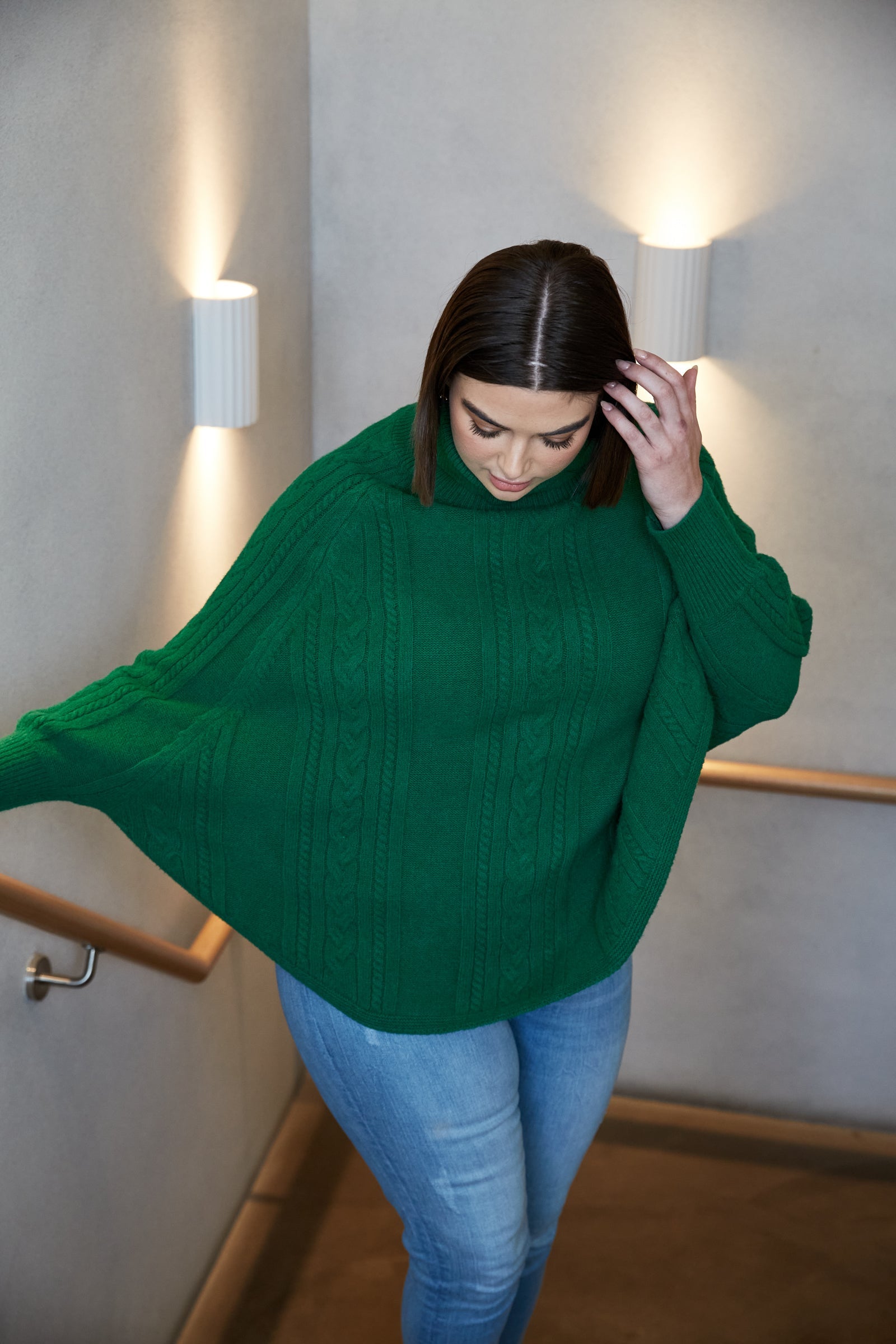 Renew Poncho - Meadow - Isle of Mine Clothing - Knit Poncho One Size