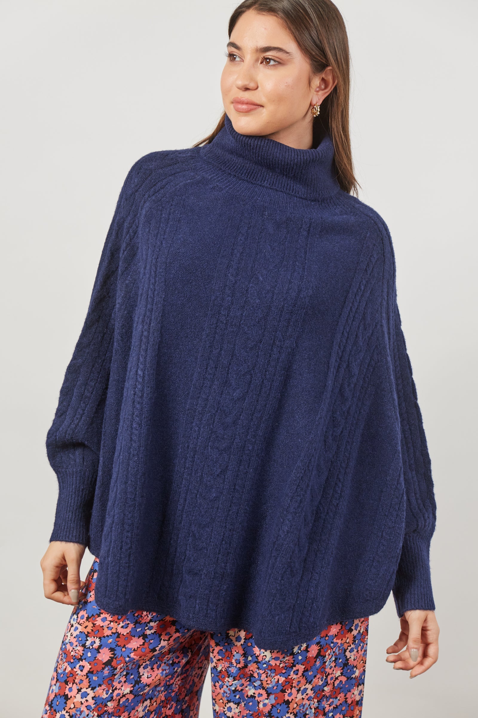 Renew Poncho - Twilight - Isle of Mine Clothing - Knit Poncho One Size