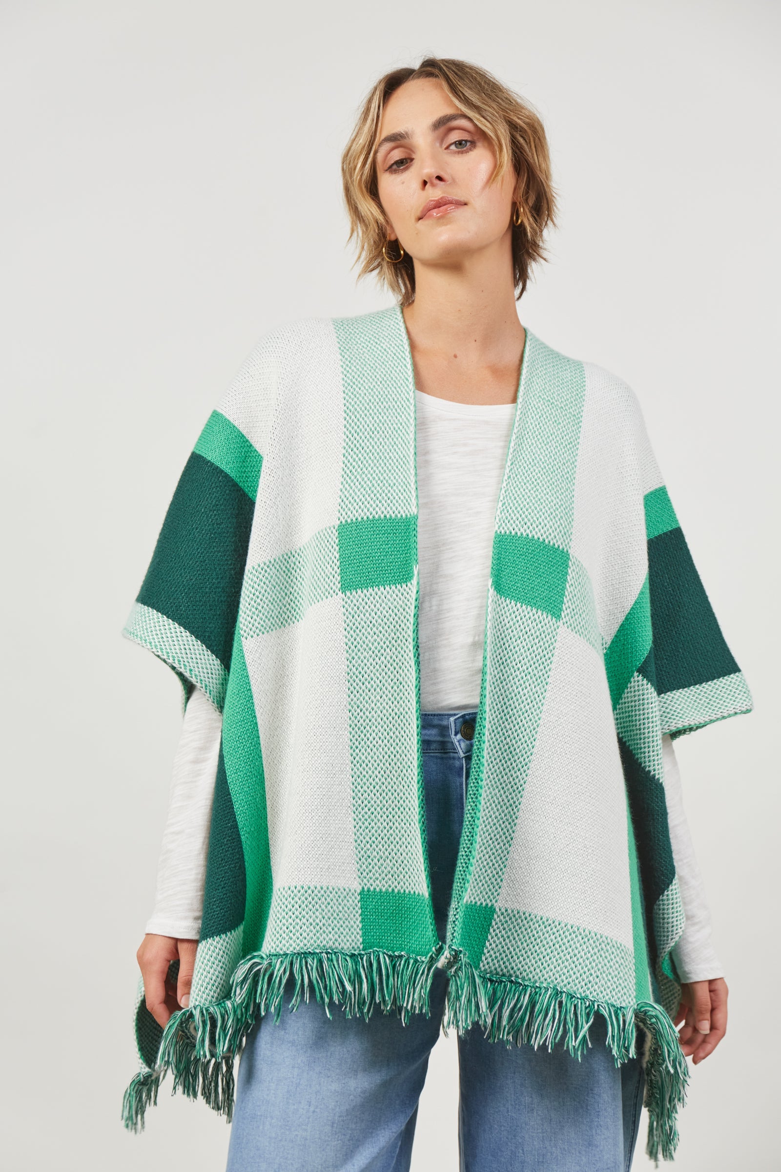 Vista Cape - Meadow - Isle of Mine Clothing - Knit Cape One Size