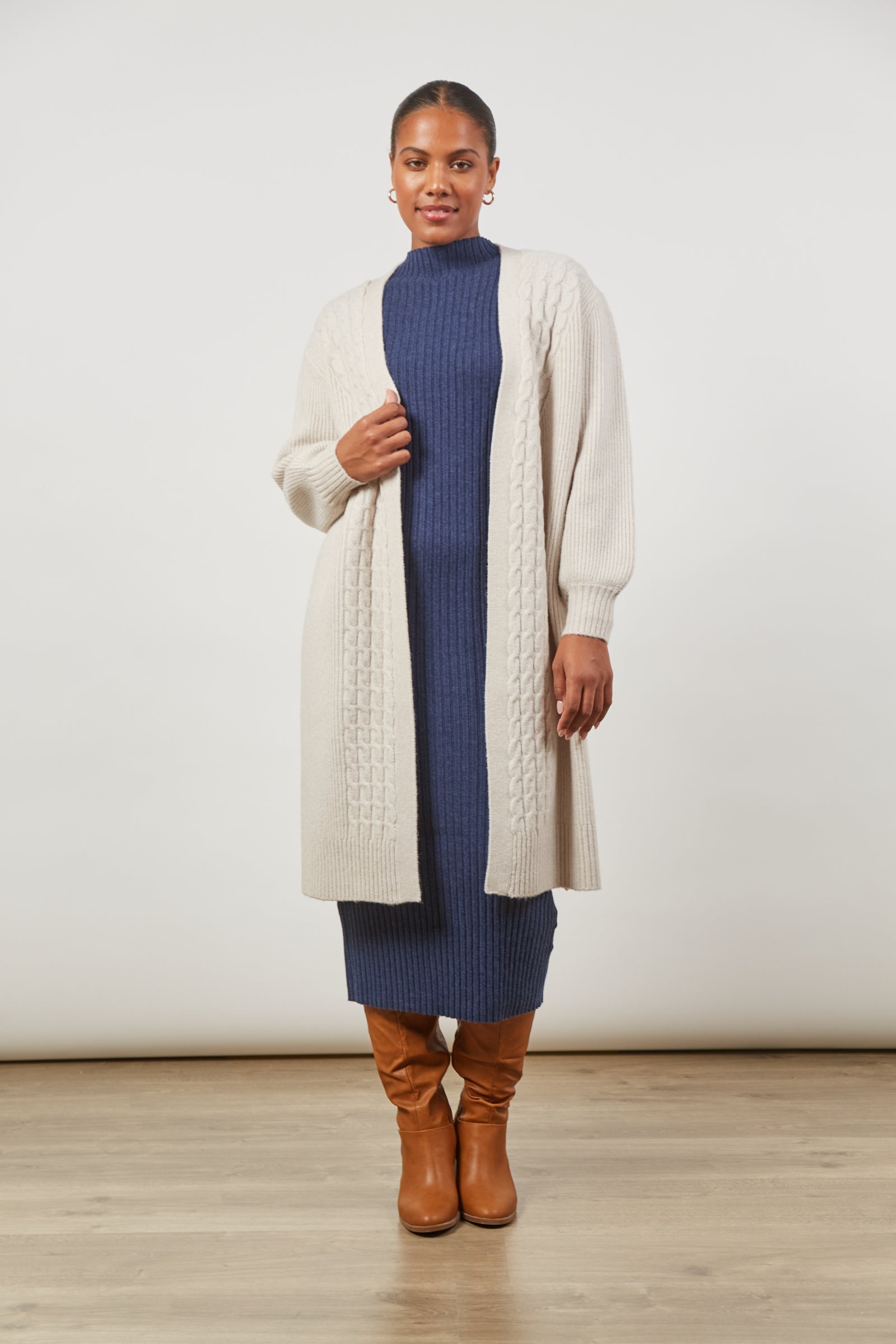 Renew Cardigan - Creme - Isle of Mine Clothing - Knit Cardigan Long