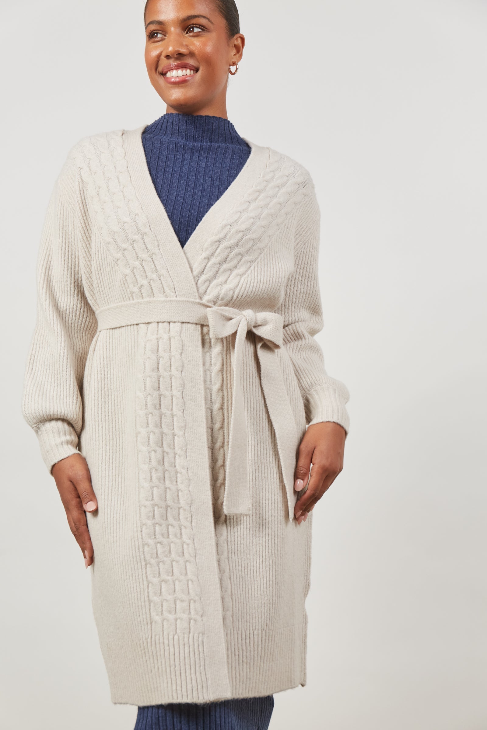 Renew Cardigan - Creme - Isle of Mine Clothing - Knit Cardigan Long