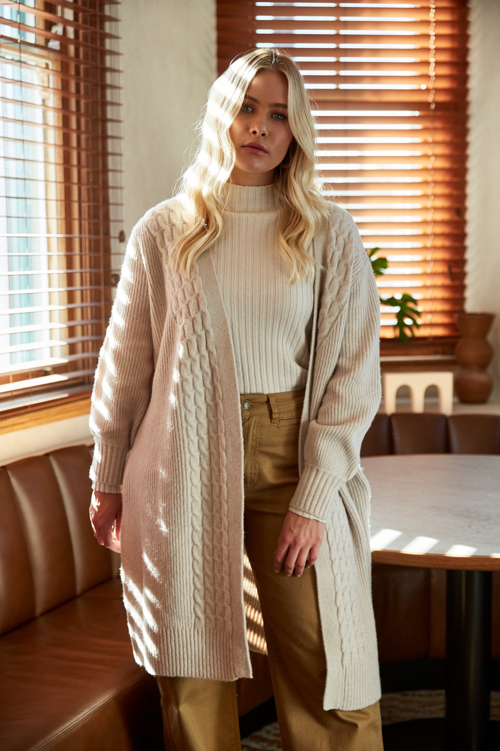 Renew Cardigan - Creme - Isle of Mine Clothing - Knit Cardigan Long