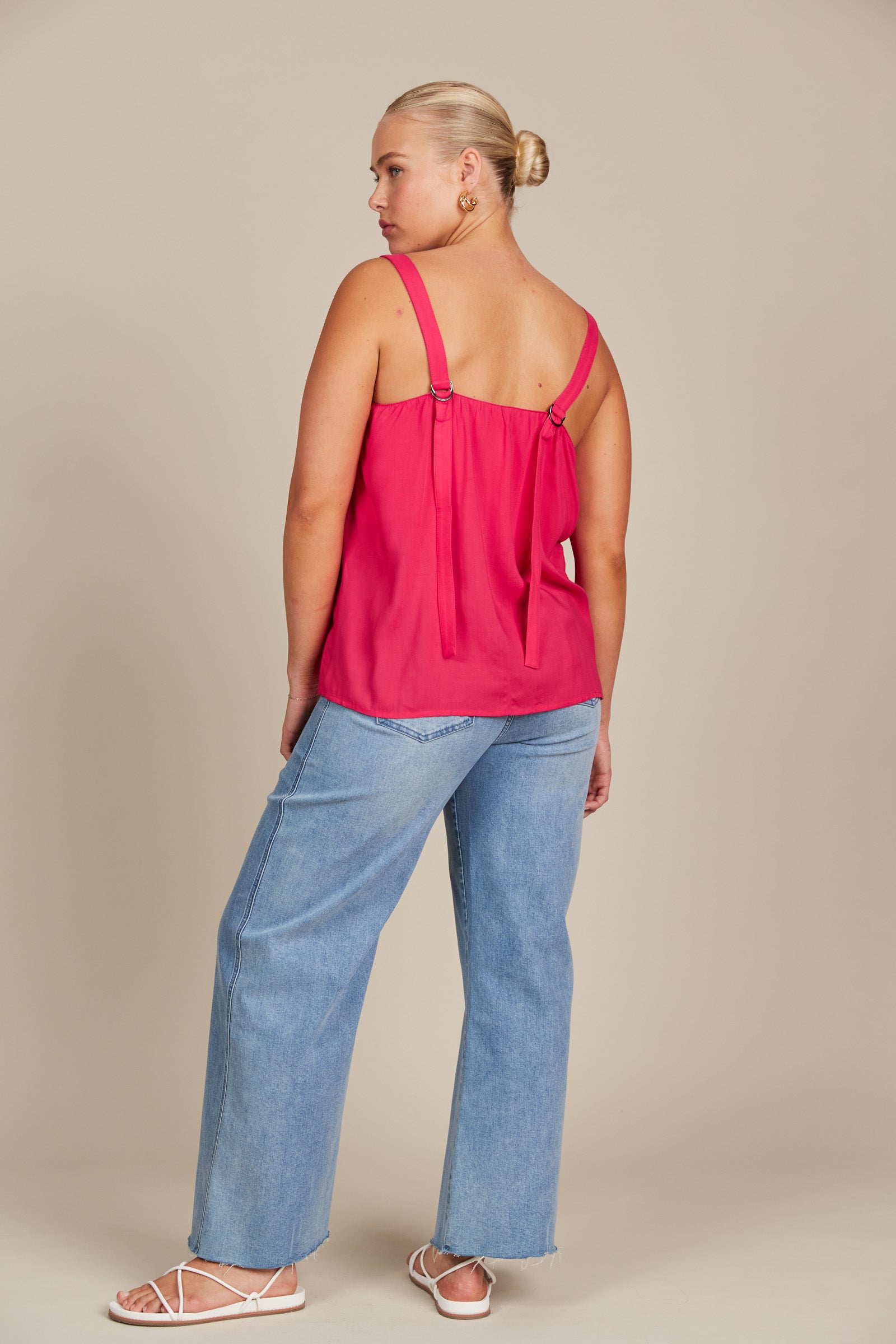 Esme Tank - Raspberry - Isle of Mine Clothing - Top Strappy