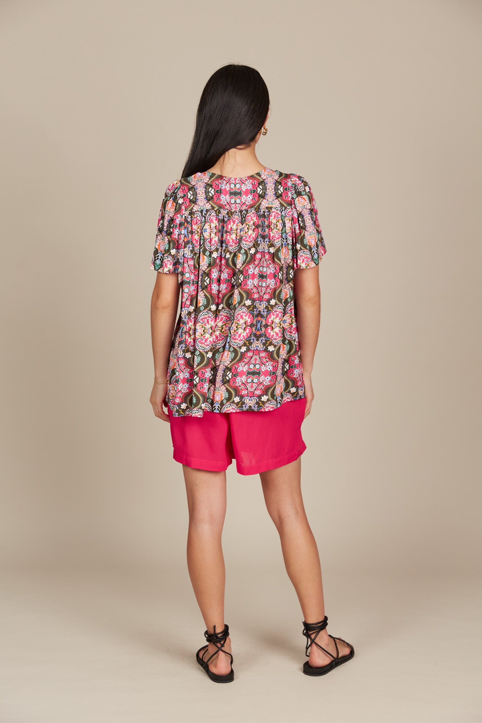 Esme Blouse - Olive Fleuron