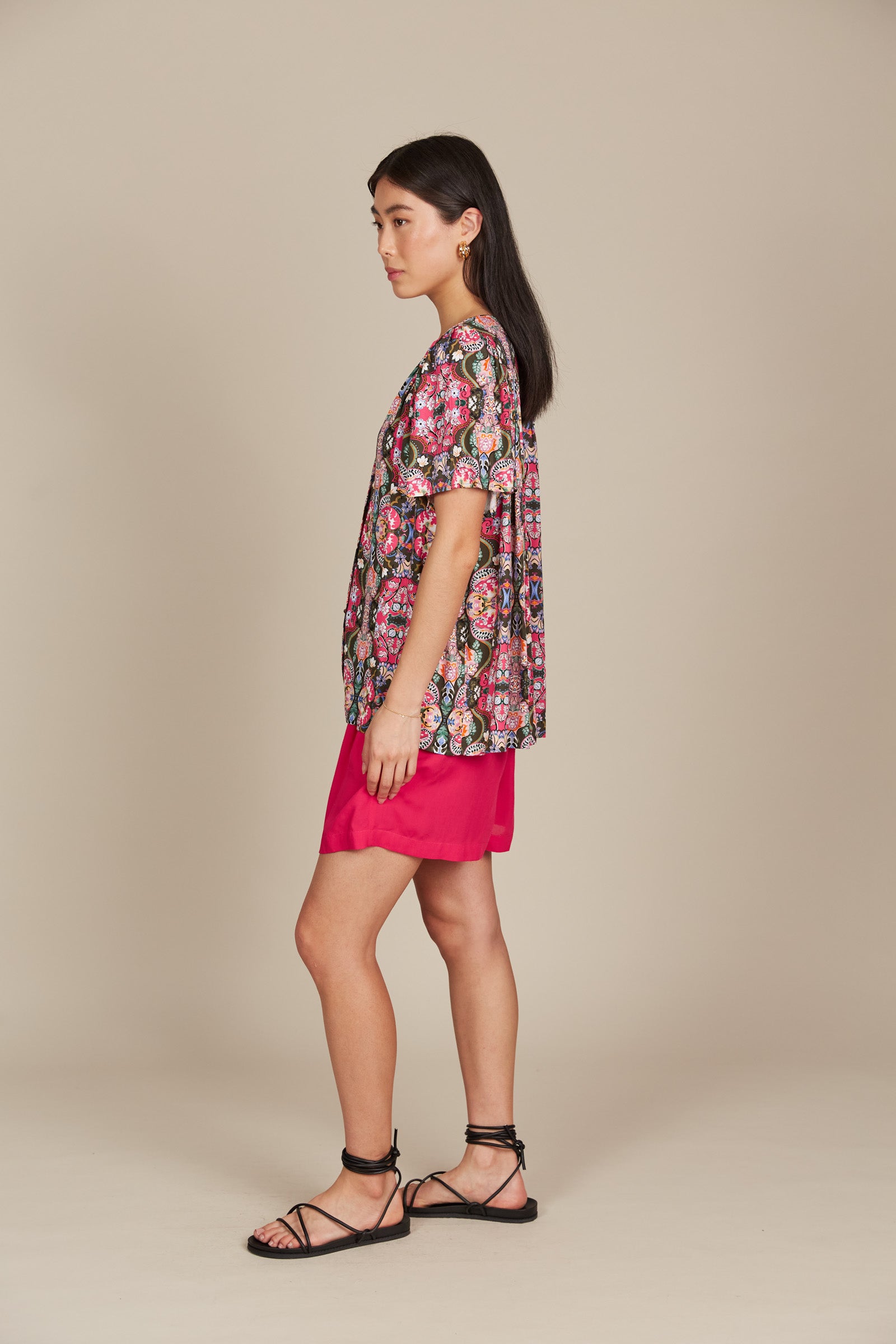 Esme Blouse - Olive Fleuron