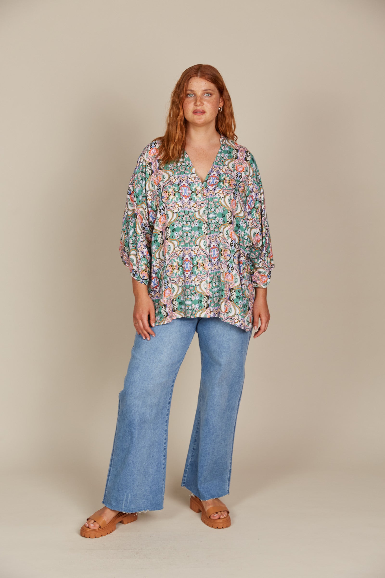 Esme Relaxed Top - Lotus Fleuron