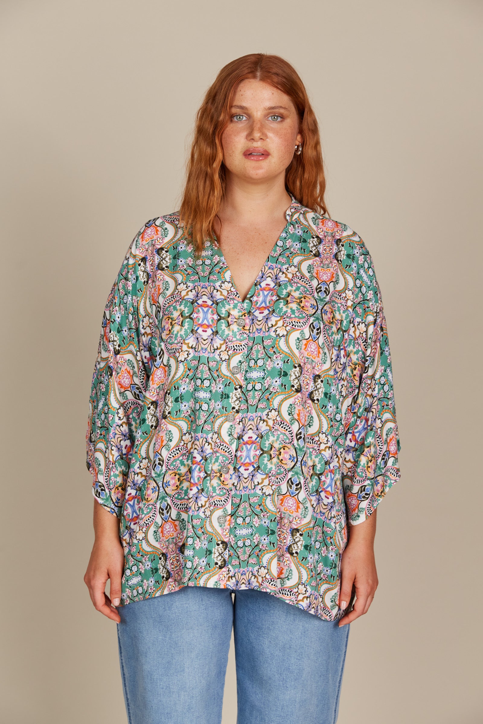Esme Relaxed Top - Lotus Fleuron