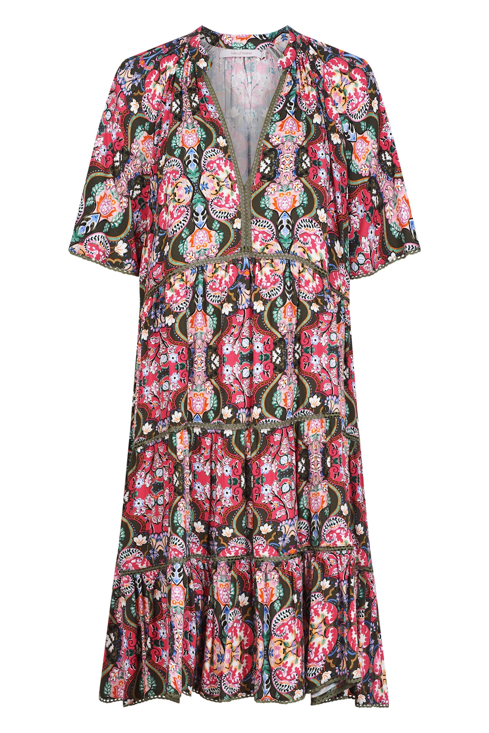 Esme Dress - Olive Fleuron