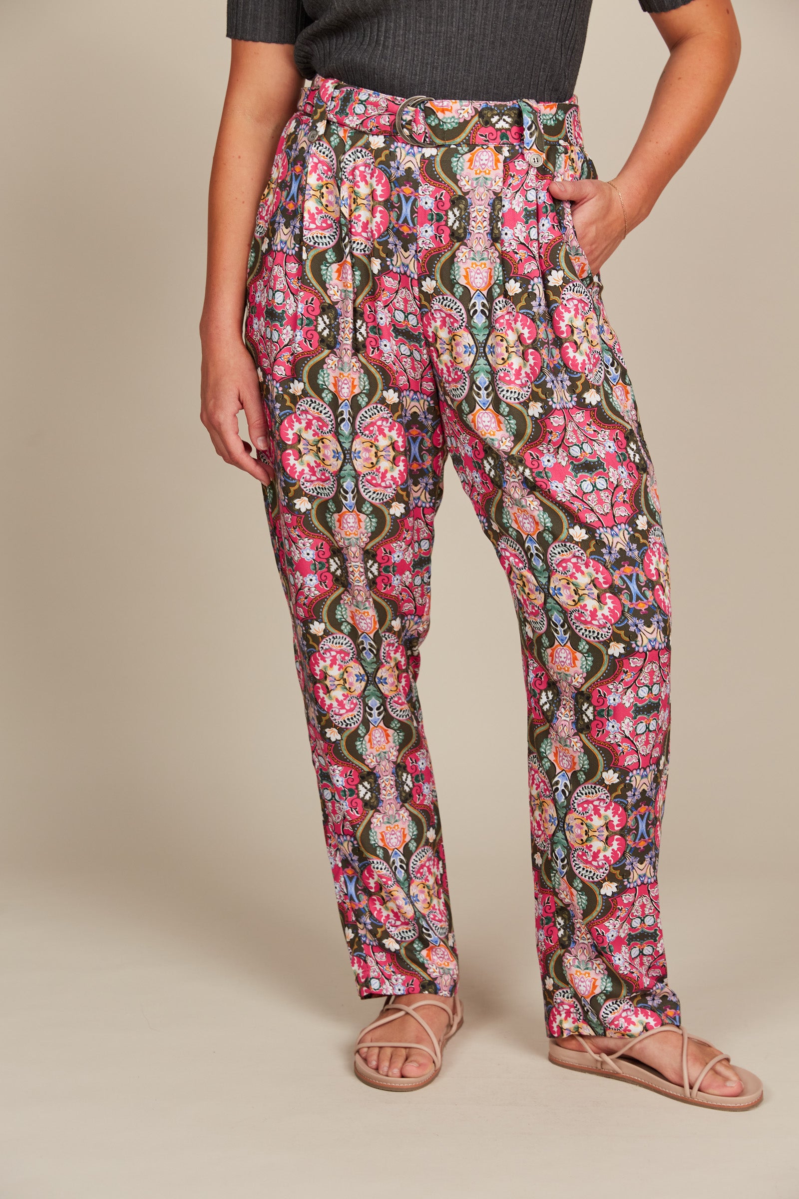 Esme Pant - Olive Fleuron