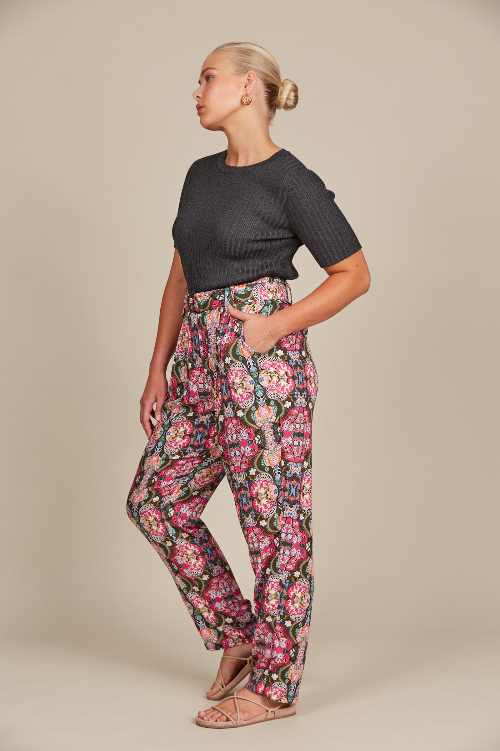 Esme Pant - Olive Fleuron