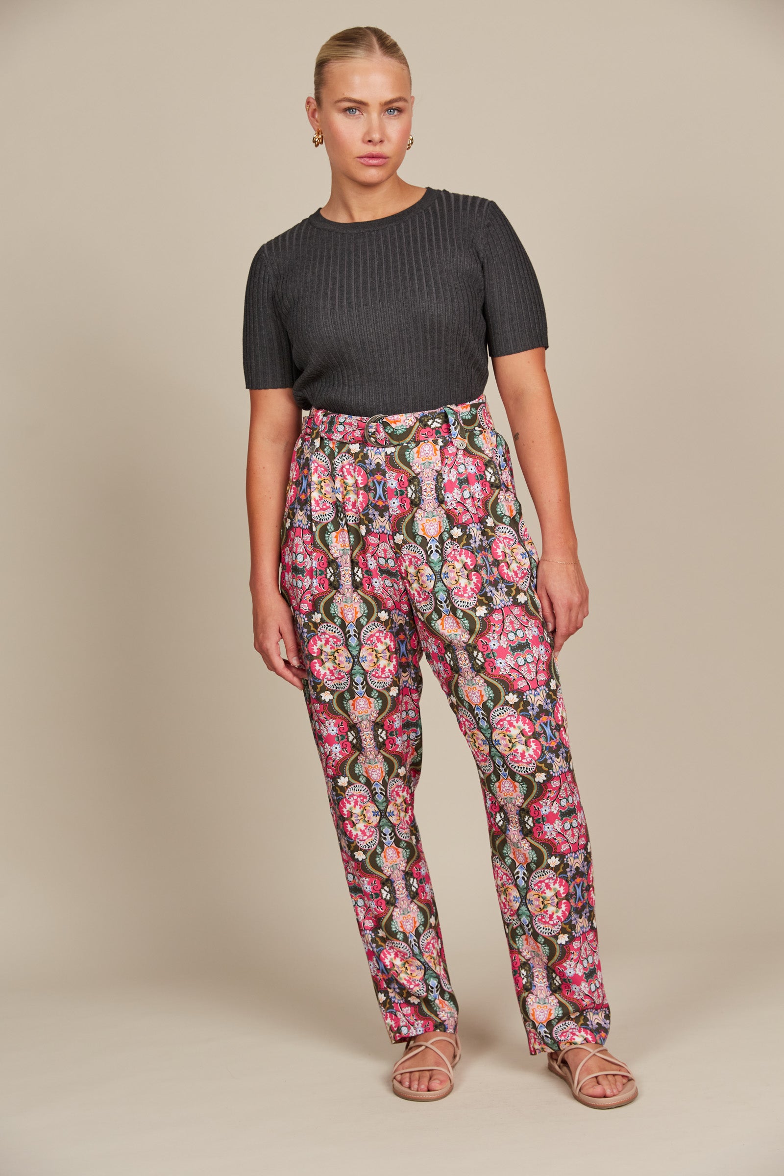 Esme Pant - Olive Fleuron