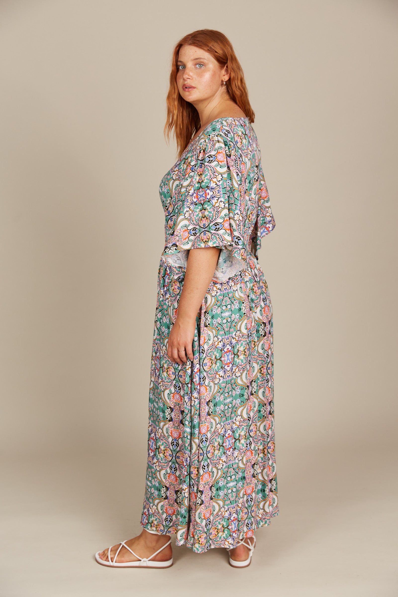 Esme Button Dress - Lotus Fleuron
