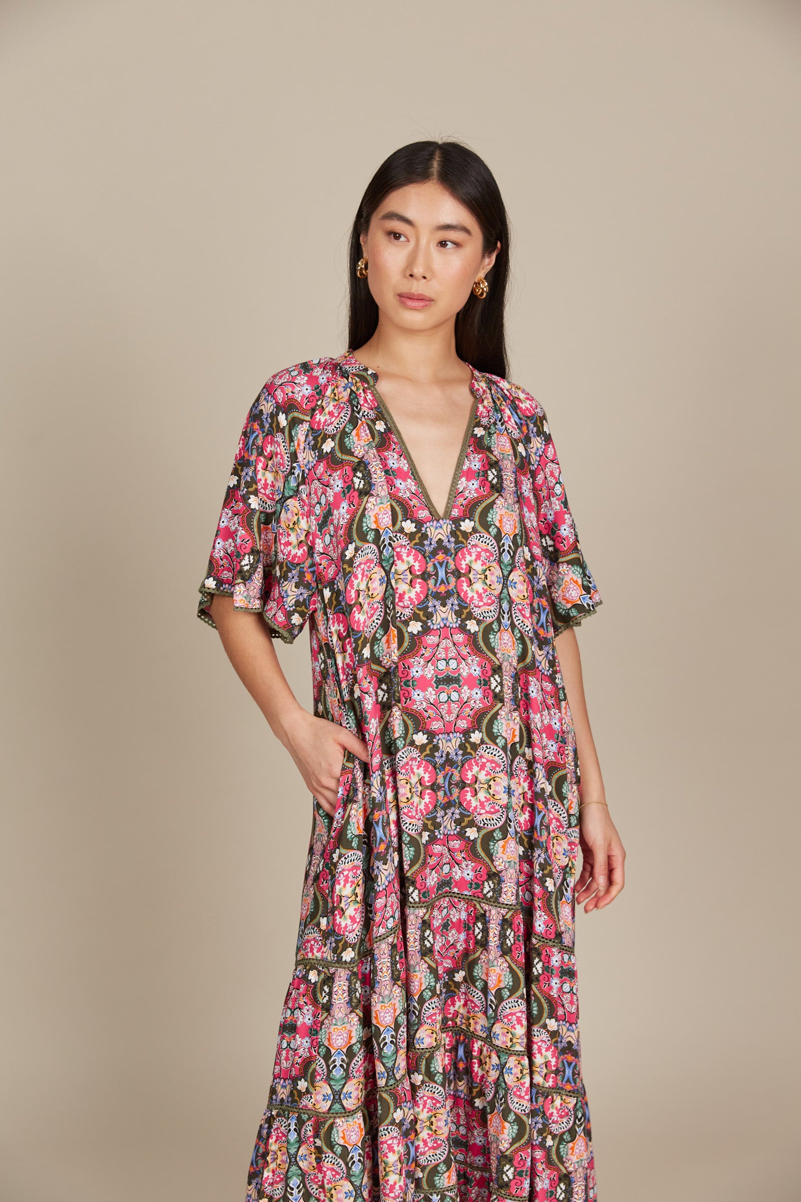 Esme Maxi - Olive Fleuron