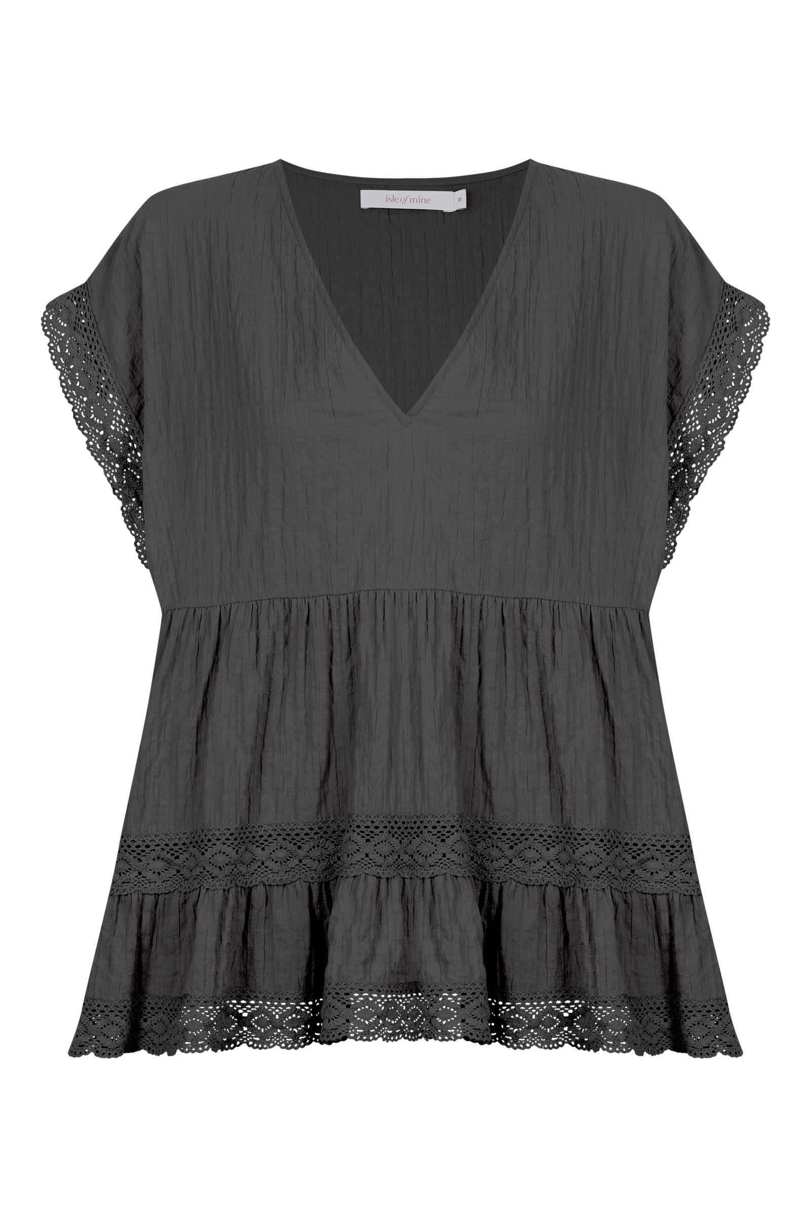 Fleur VNeck Top - Graphite