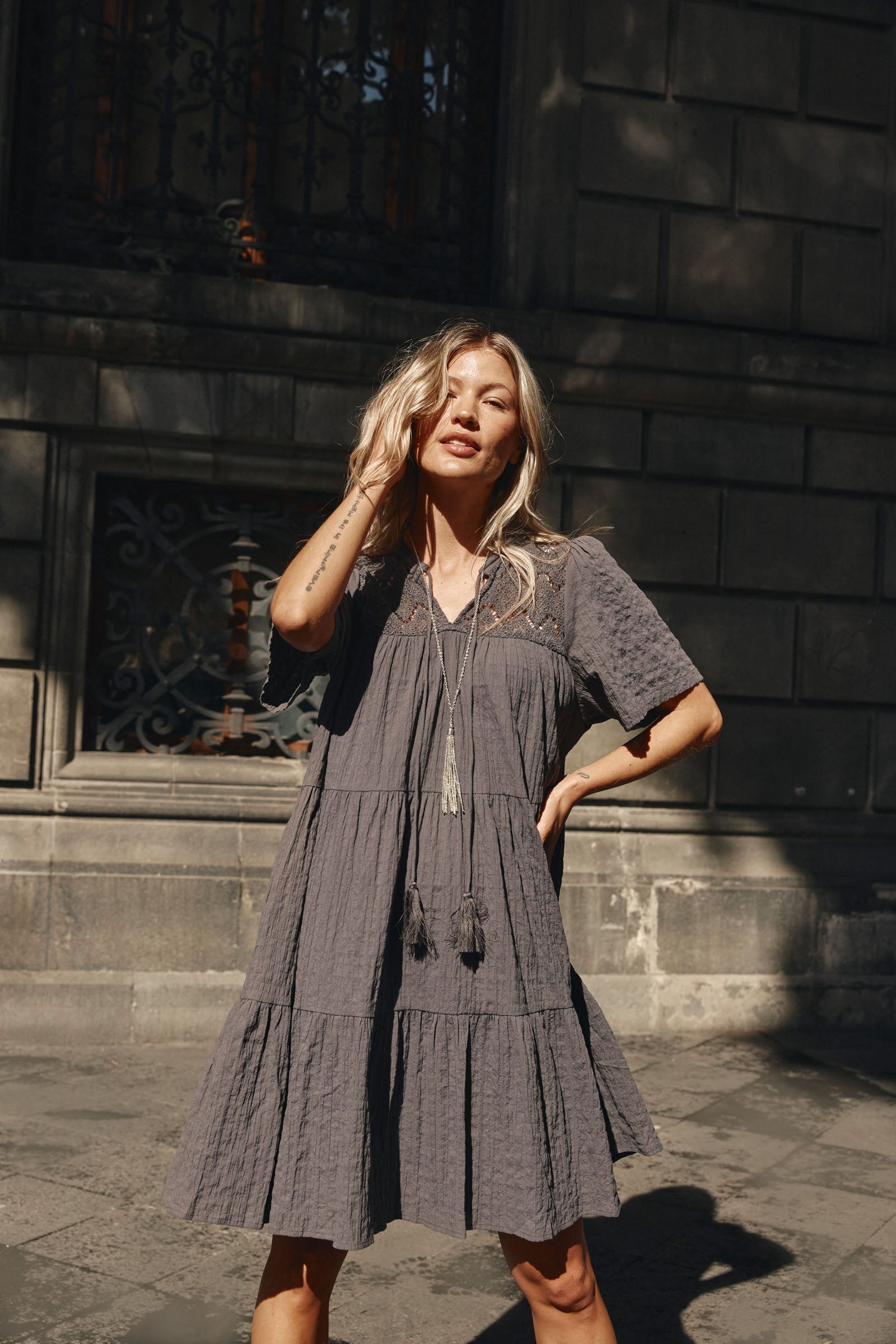 Fleur Dress - Graphite - Isle of Mine Clothing - Dress Maxi