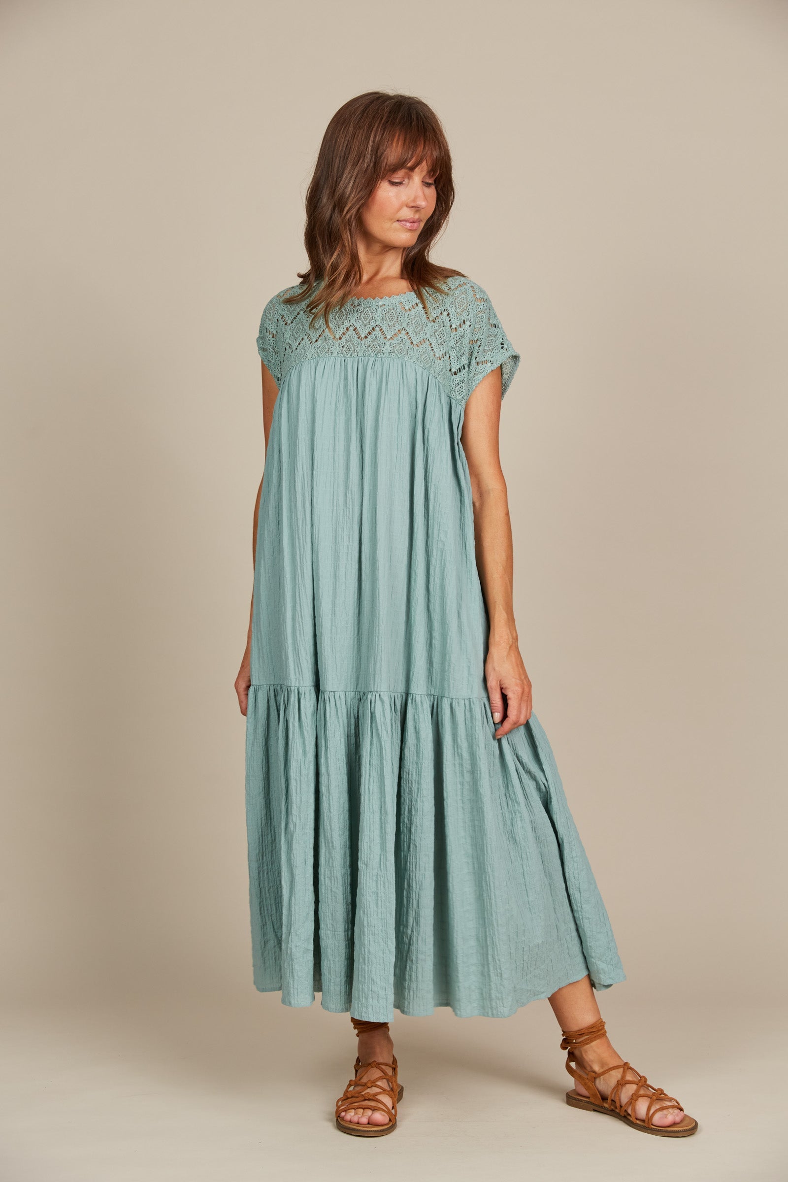 Fleur Relaxed Dress - Seafoam - Isle of Mine Clothing - Dress Maxi One Size