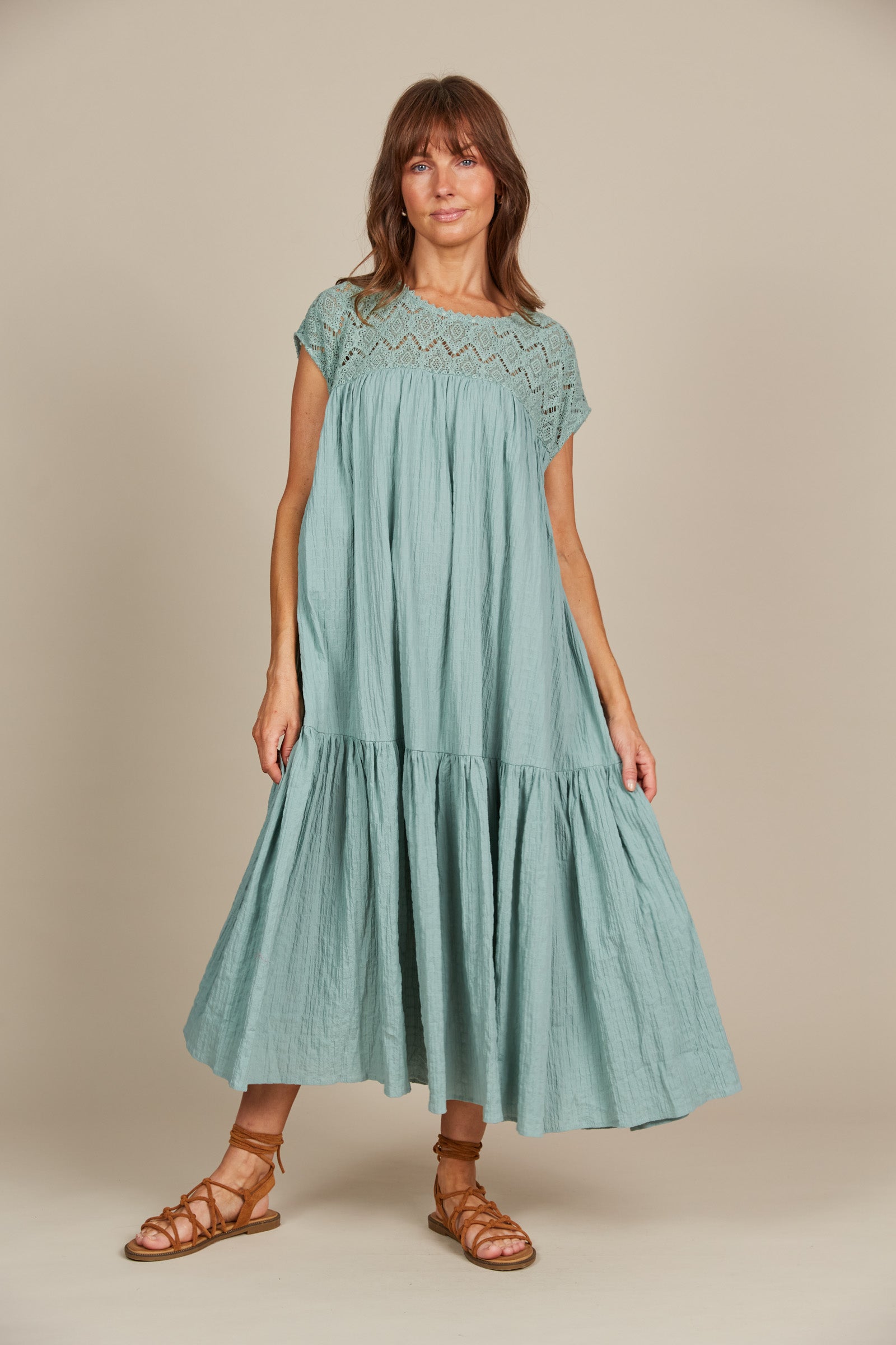Fleur Relaxed Dress - Seafoam - Isle of Mine Clothing - Dress Maxi One Size