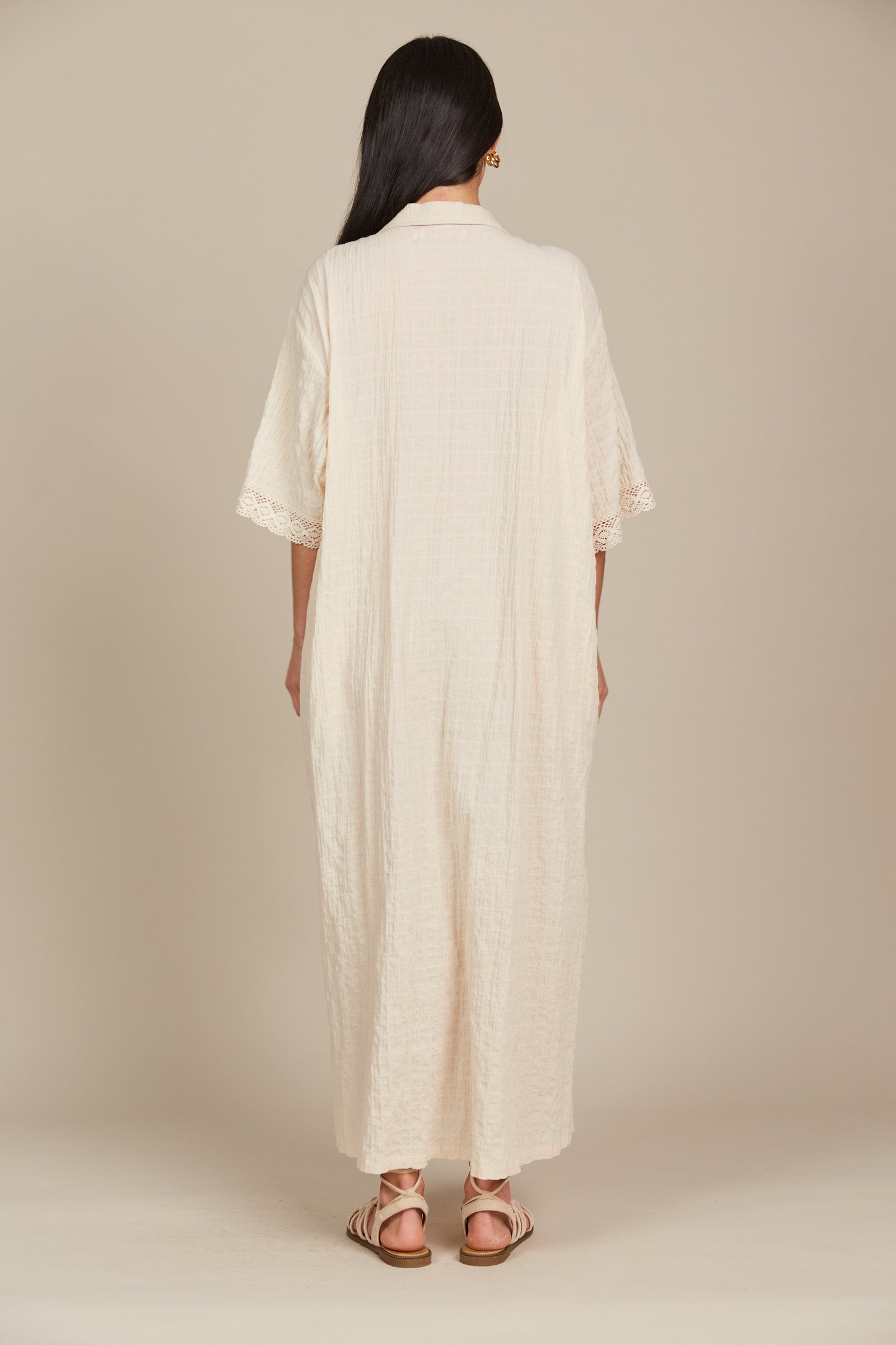 Fleur Shirt Dress - Canvas - Isle of Mine Clothing - Shirt Dress Maxi