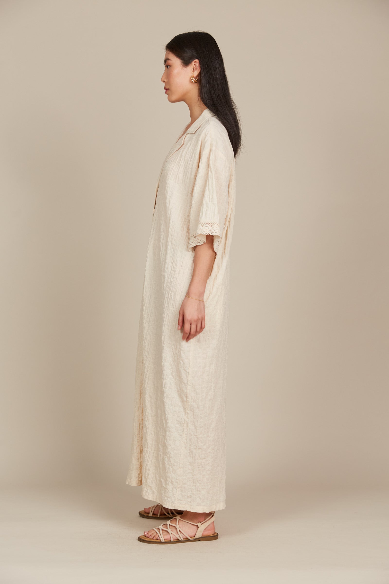 Fleur Shirt Dress - Canvas - Isle of Mine Clothing - Shirt Dress Maxi