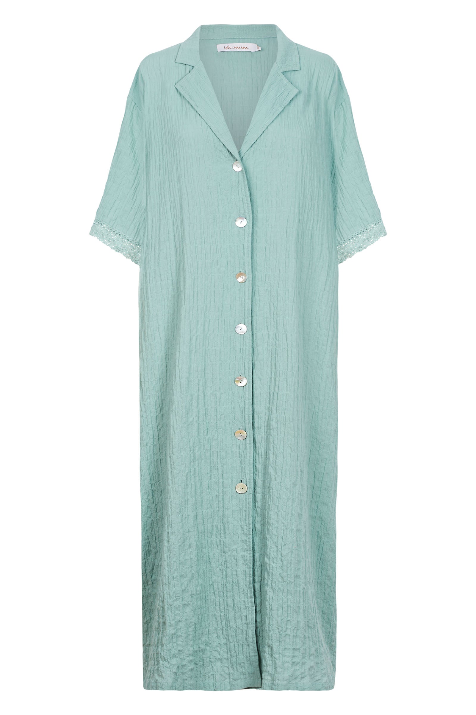 Fleur Shirt Dress - Seafoam - Isle of Mine Clothing - Shirt Dress Maxi